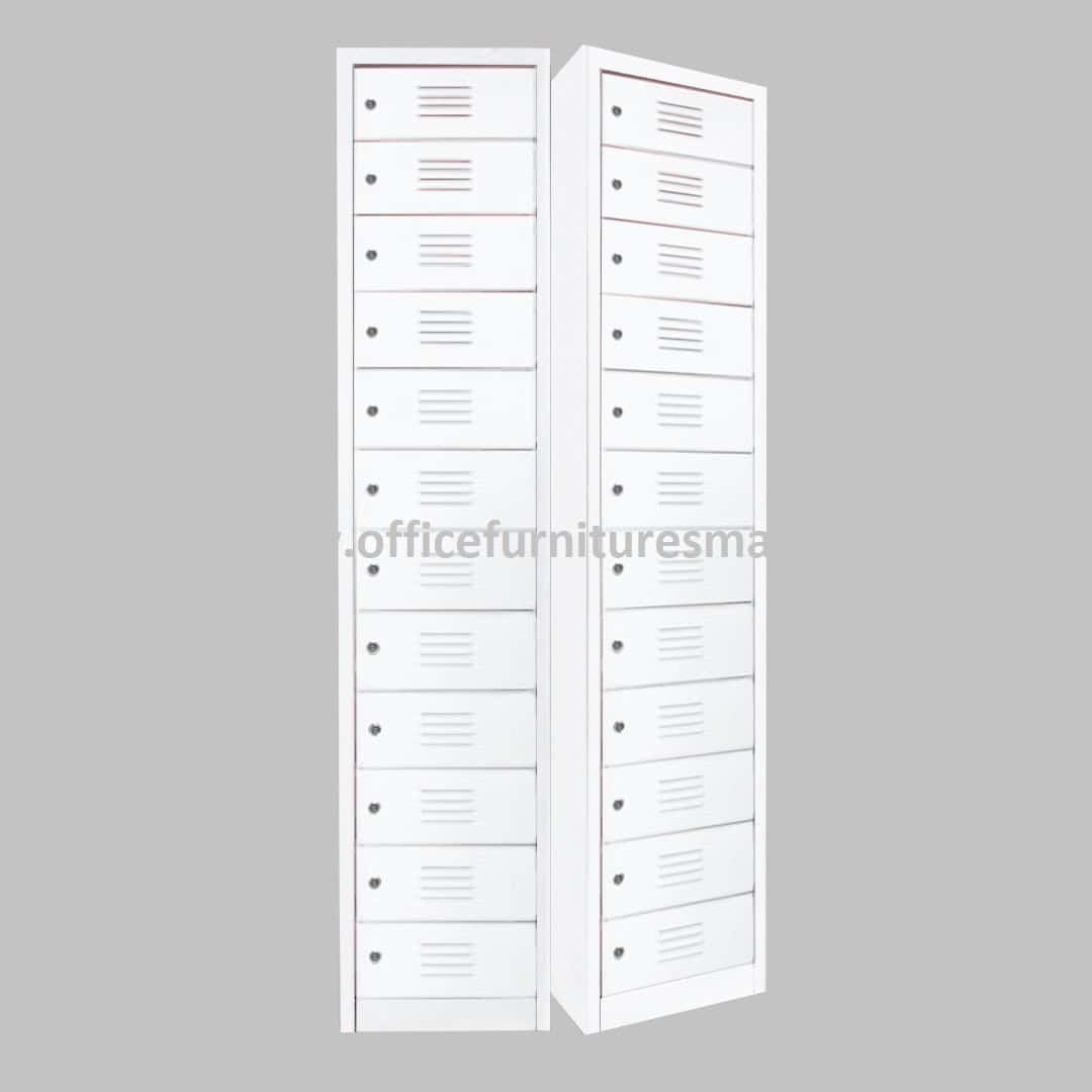 White 12 Compartment Steel Locker Vertical OFMS05W Batang Kali Batang Ipoh