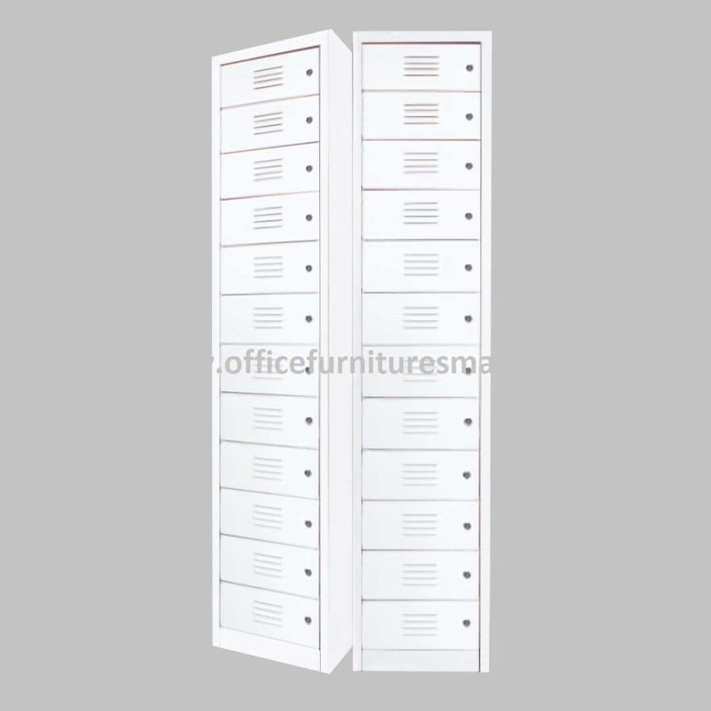 White 12 Compartment Steel Locker Vertical OFMS05W Batang Kali Batang Ipoh Perak