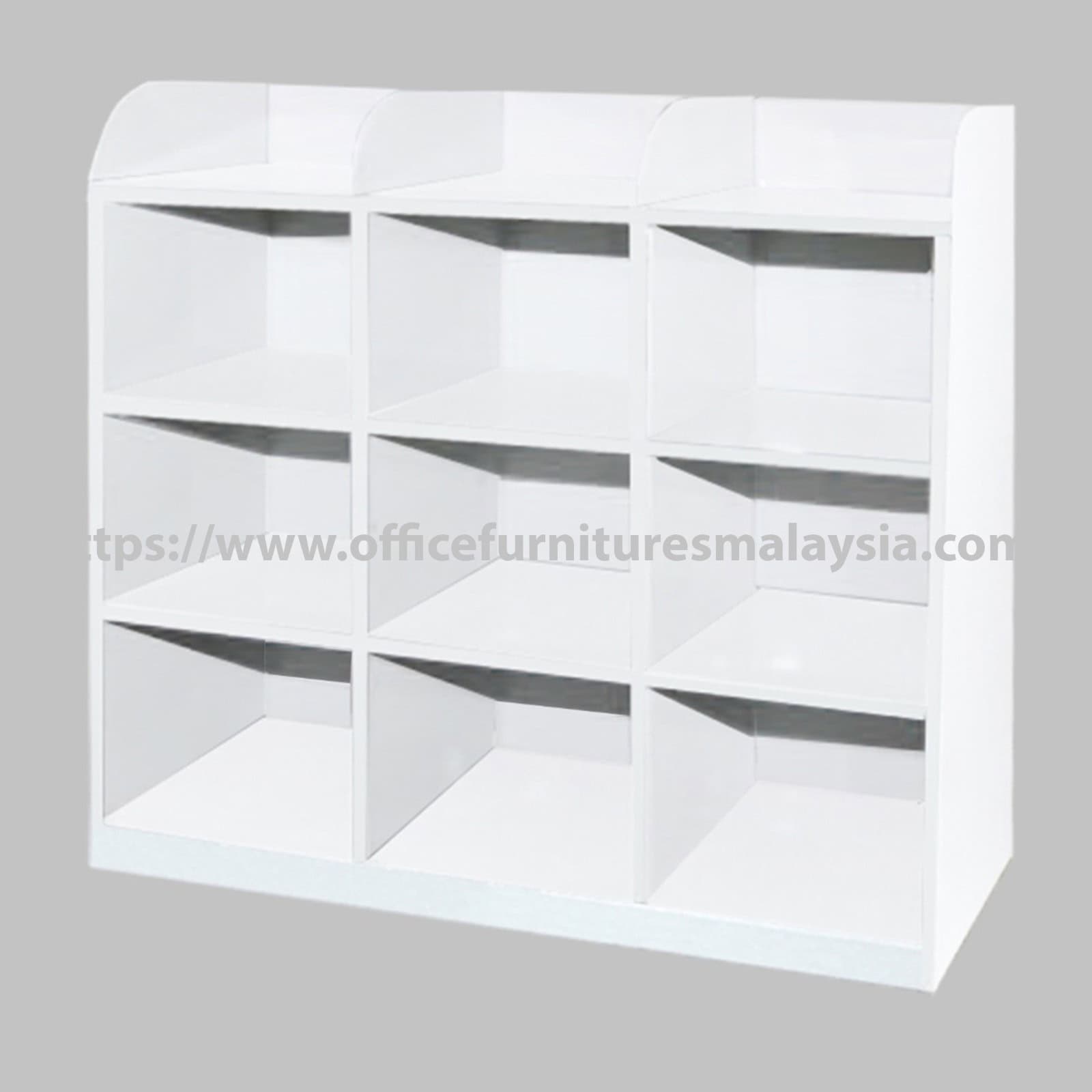 White 9 Pigeon Holes Cabinet Side Table OF133BMW Gombak Batu Caves Serdang