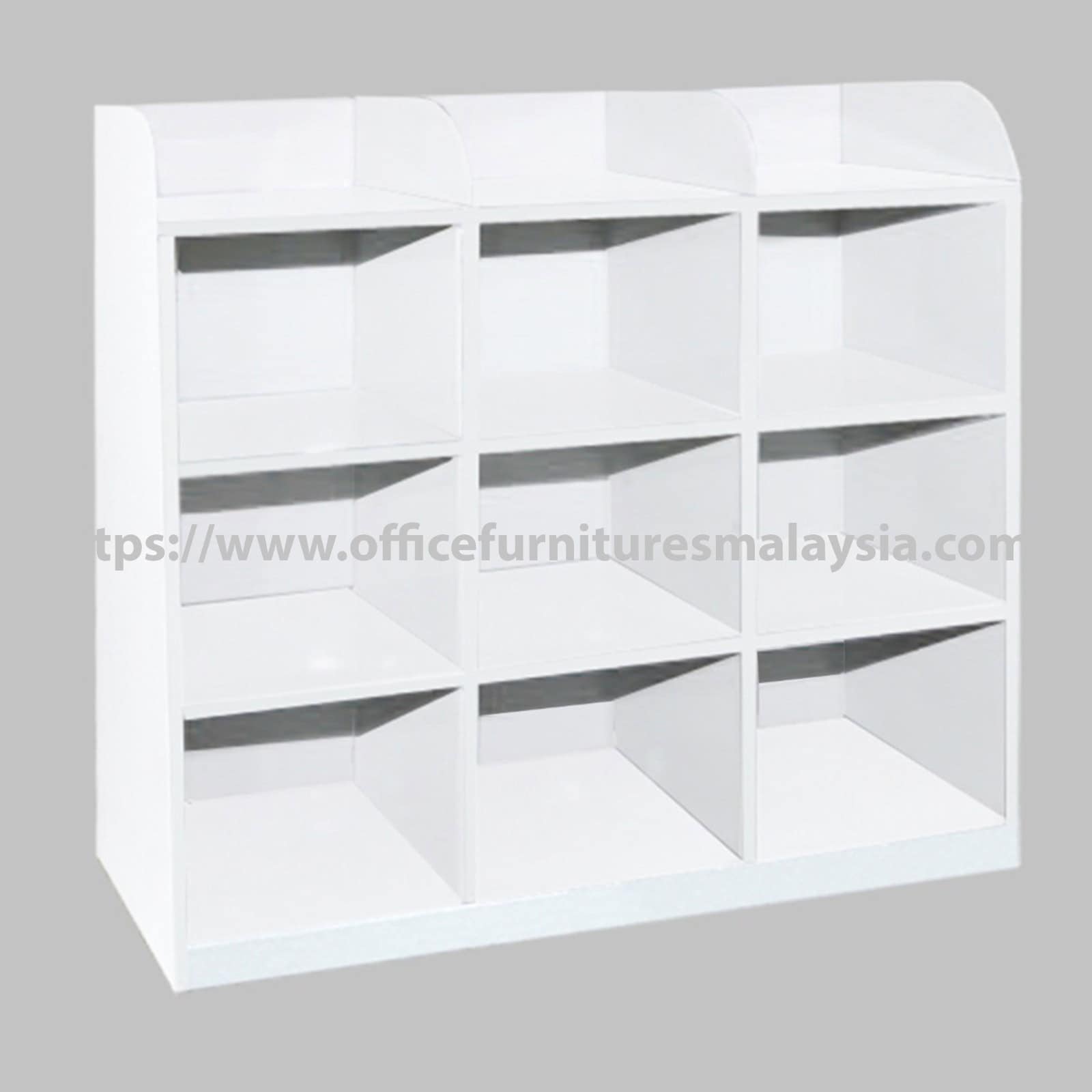 White 9 Pigeon Holes Cabinet Side Table OF133BMW Kuala Lumpur Batu Caves Putrajaya