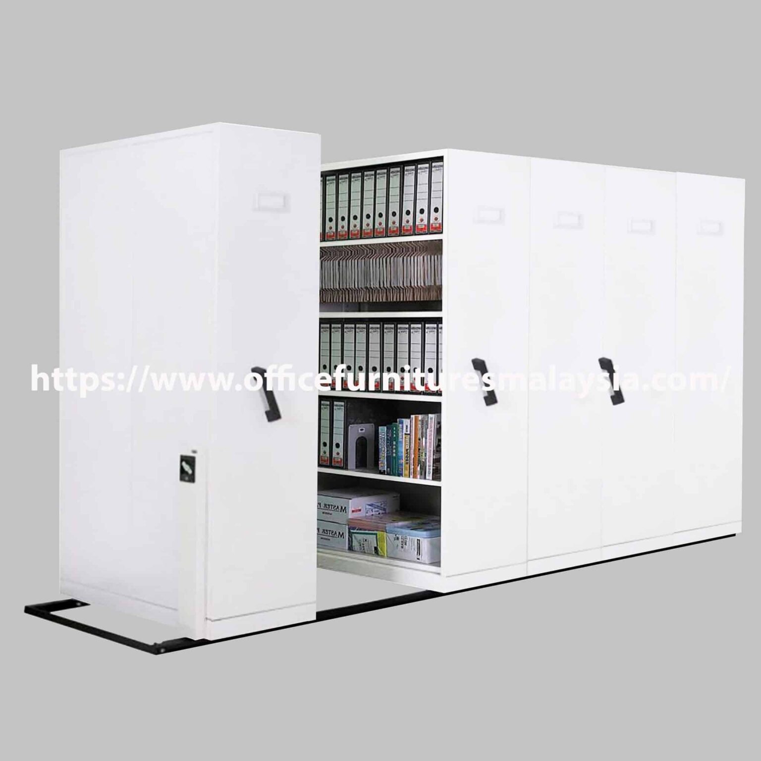 Mobile Compactor Box White Hand Push Mobile Compactor Storage System | Office Furnitures ...