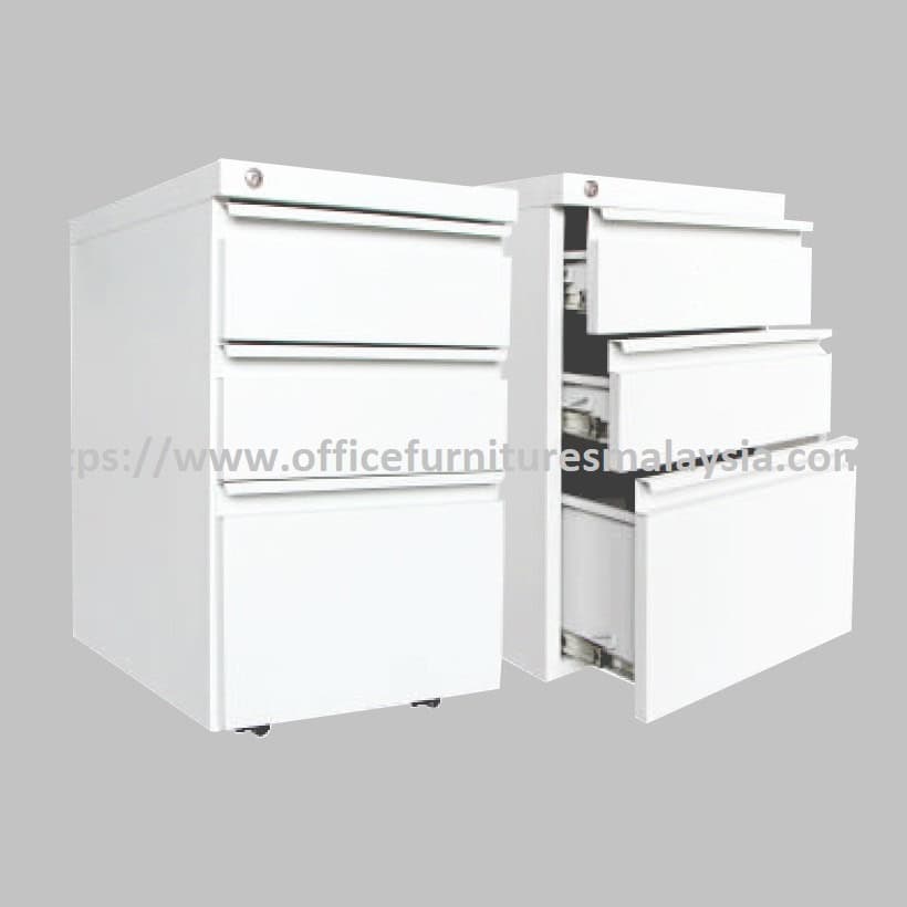 White Office Steel Mobile Pedestal 2 Drawer 1 Filling Drawer SOFM180W Perak Ipoh Kuala Lumpur