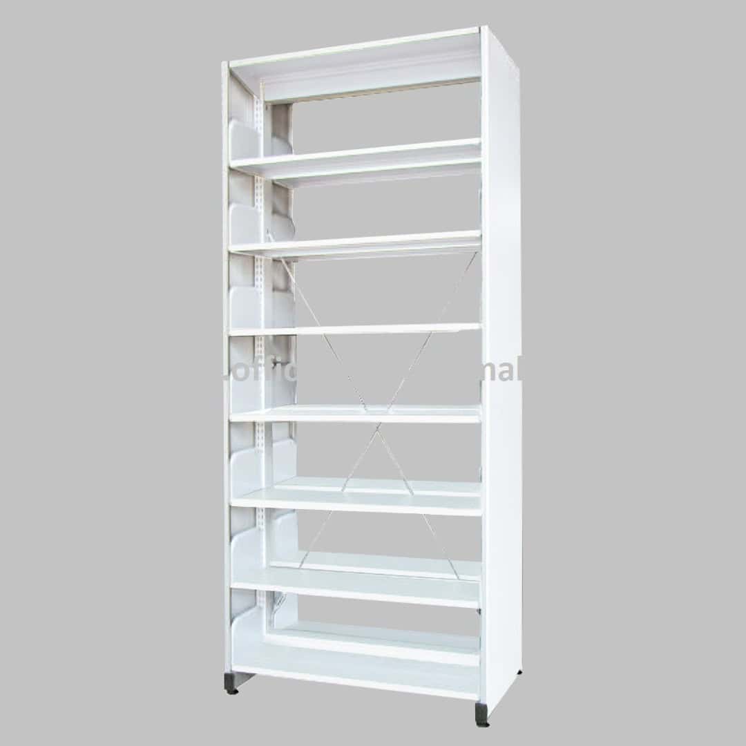 White Steel Library Rack Double Sided (7 Level) OFS327W Selayang Selangor Kajang Banting