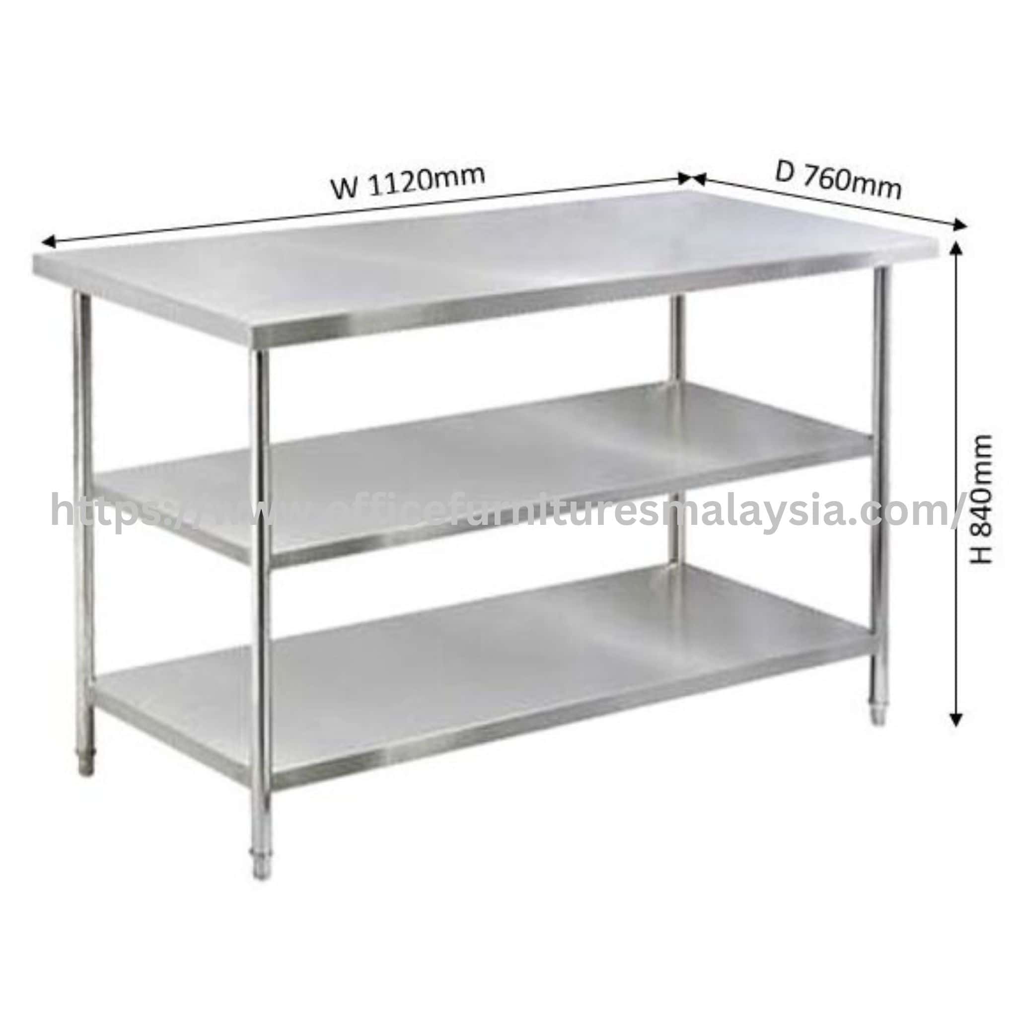 3.7ft x 2.5 ft Stainless Steel Work Table 2 Tier OFBJ13091 - Image 4