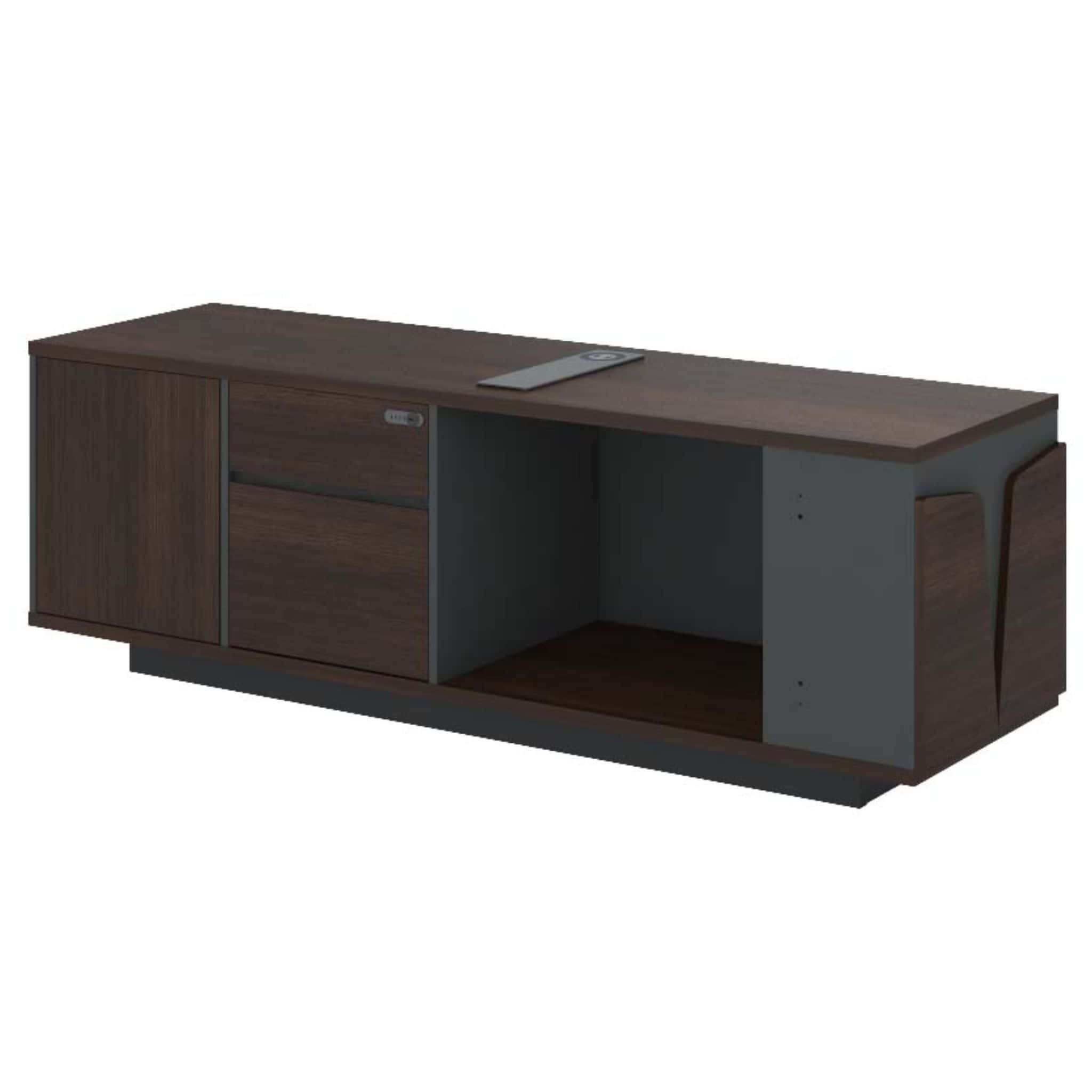 6 ft Nova Low Cabinet Open Shelf + Swinging Door + Fixed Padestal TODP1826E - Image 2