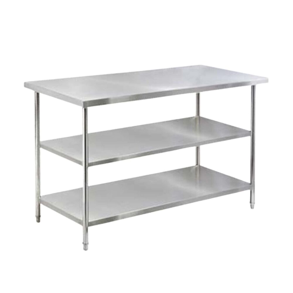 7 ft x 3 ft Stainless Steel Work Table 2 Tier OFBJ13097 | Office ...