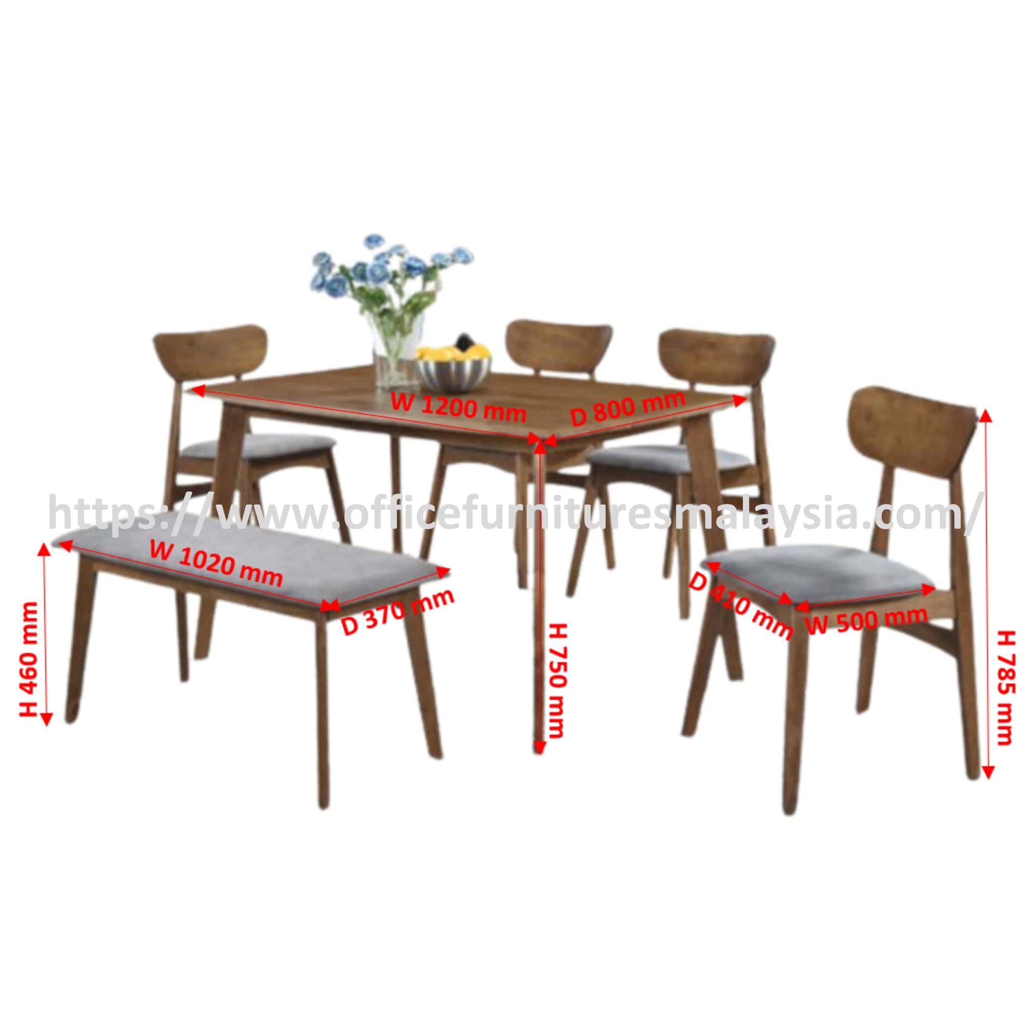 4 ft Truce Dining Set (1+4+1) OF2EK437275 - Image 5