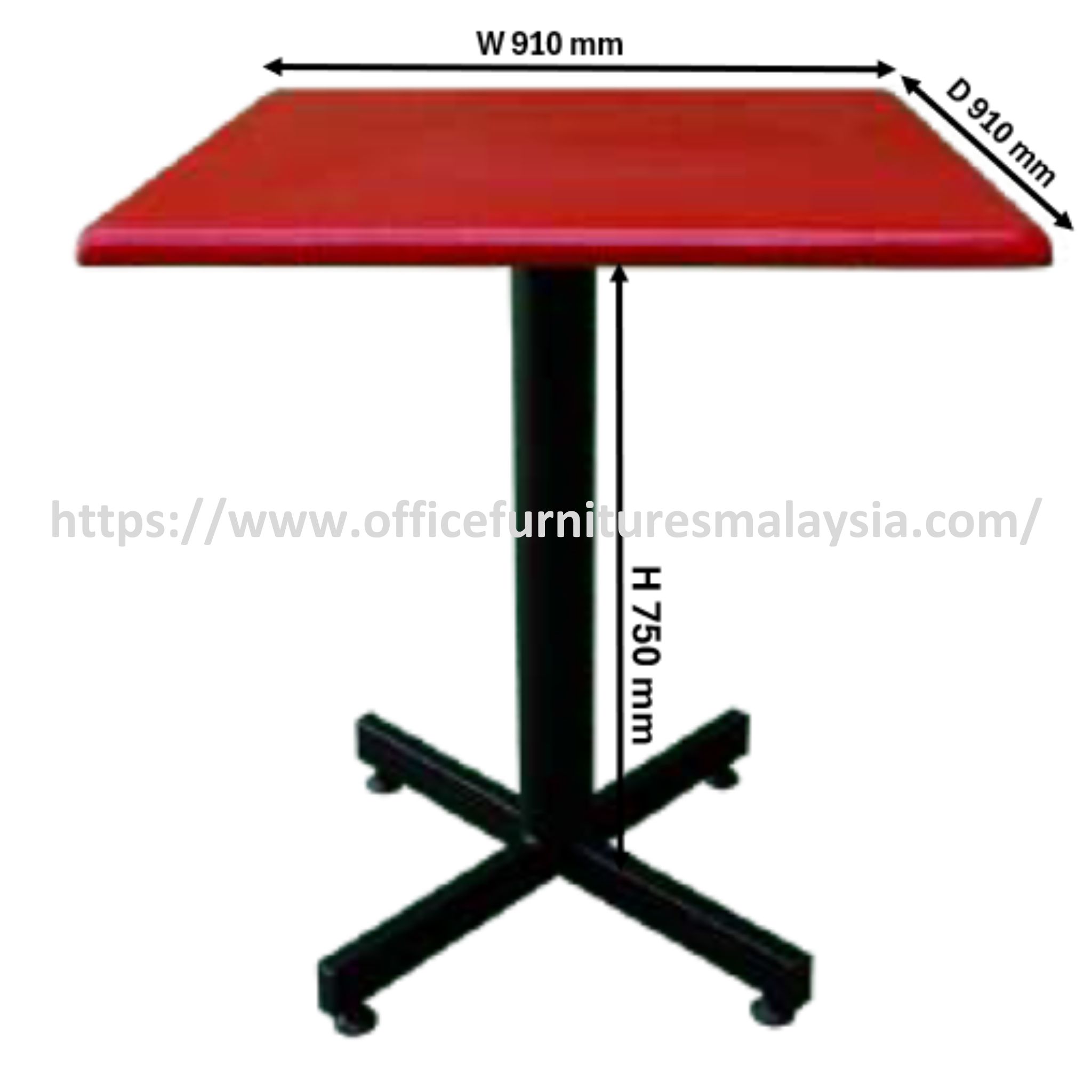 3 ft x 3 ft Evo Fiberglass Restaurant Table OFBJFG14113 - Image 3