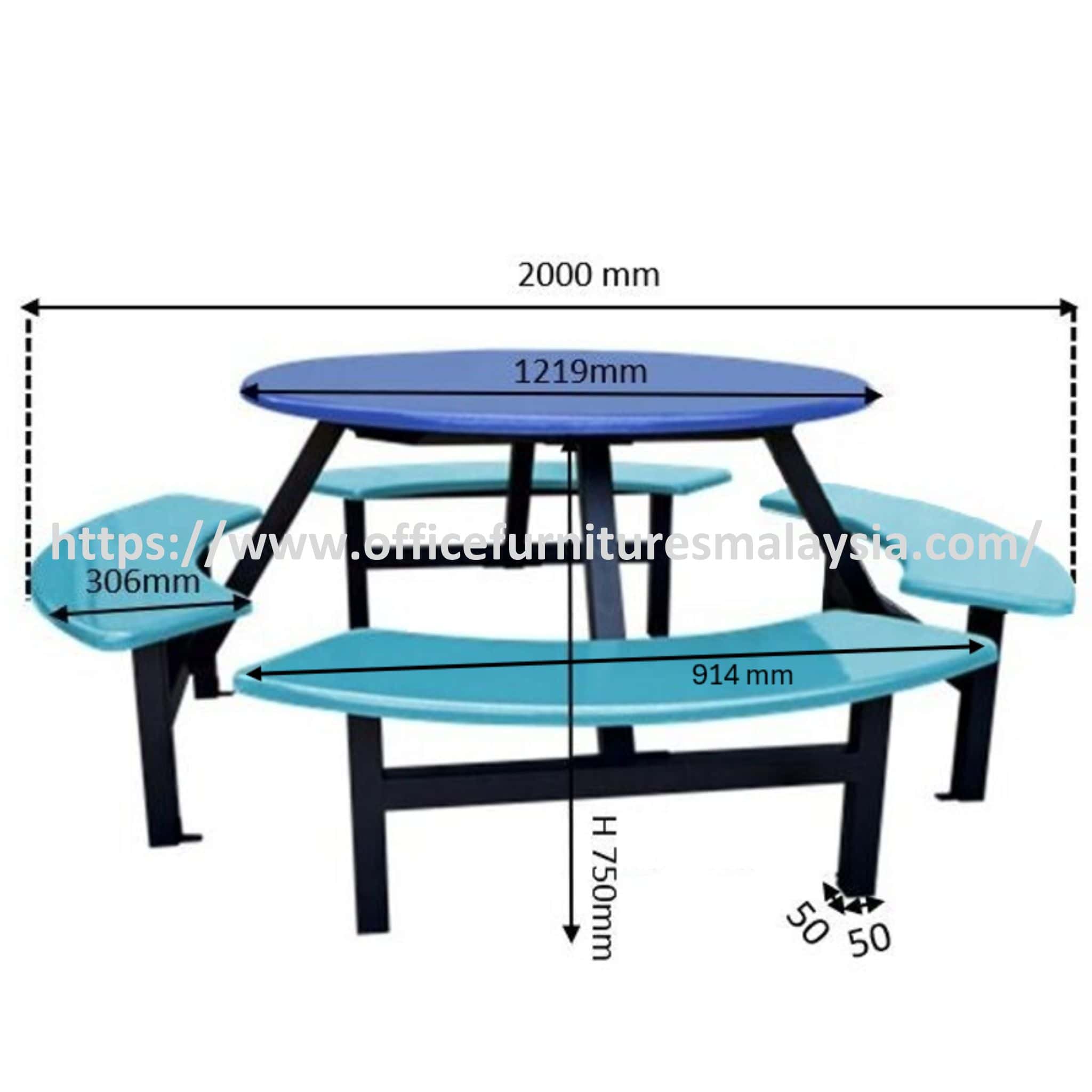 Superb Canteen Fiber Glass Table & Bench 8 Seater Set OFBJFG14015 - Image 3