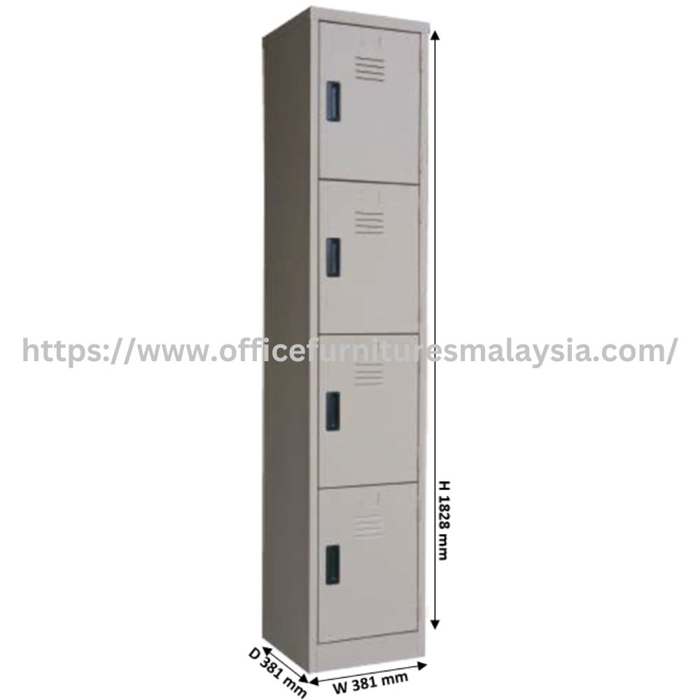 4 Compartment Steel Locker (Magnet Door) OFMS114BMAG - Image 4