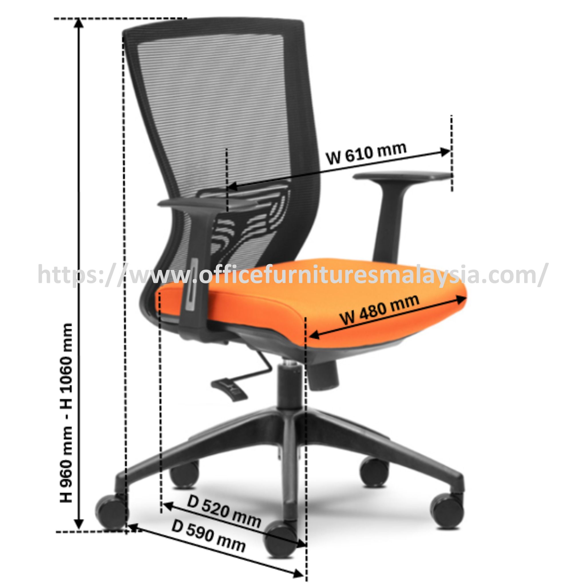 Brilliant Comfort Mediumback PP Mesh Office Chair OFMEVT51612 - Image 4