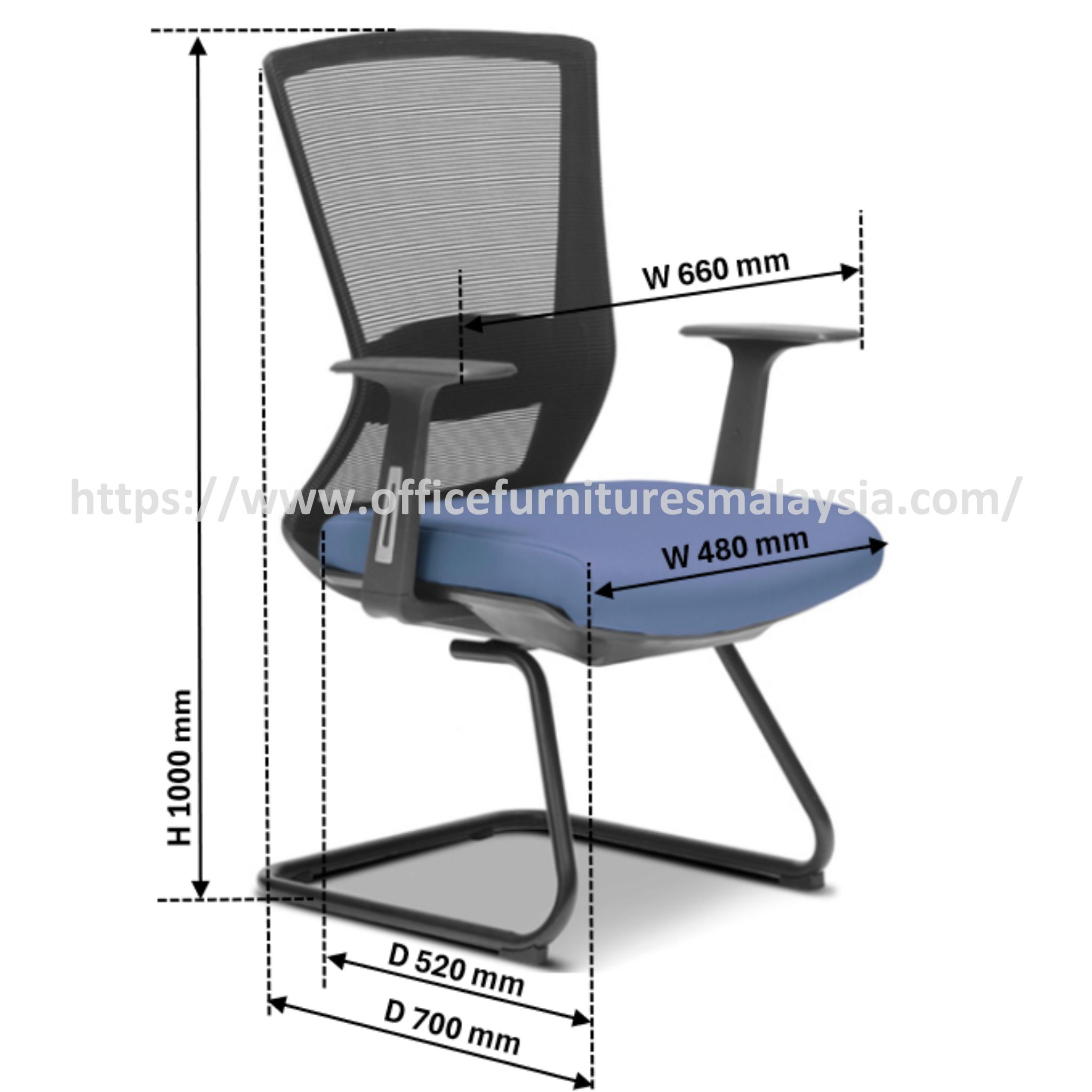 Delya Visitor Lowback Mesh Chair OFMEVT51744 - Image 3