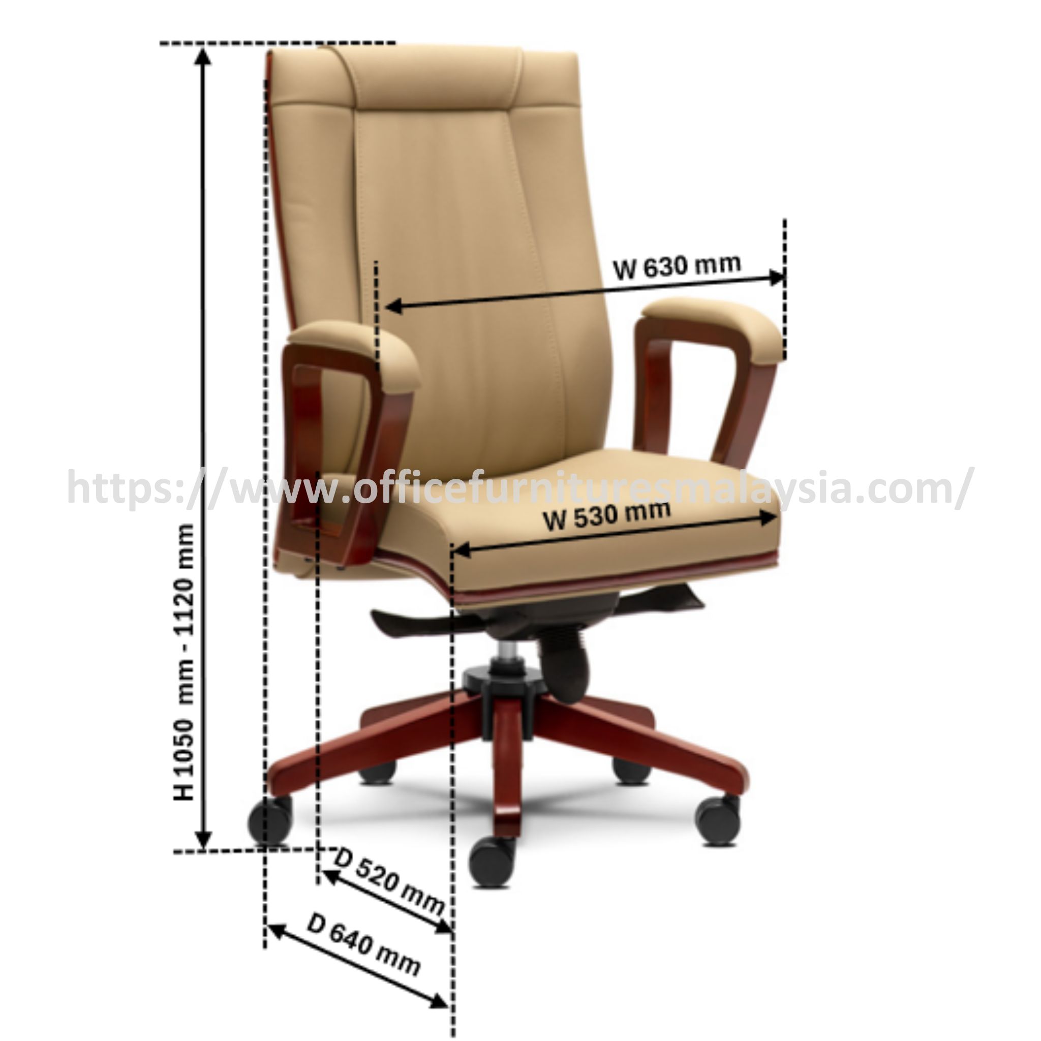 Fresh Executive Mediumback Wooden Office Chair OFMEVT52072 - Image 4