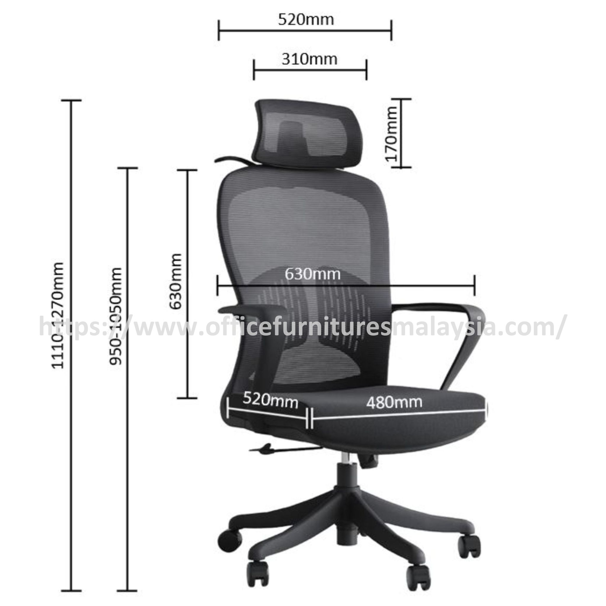 Gaze Modern Mediumback Mesh Chair OFCI3014B - Image 4