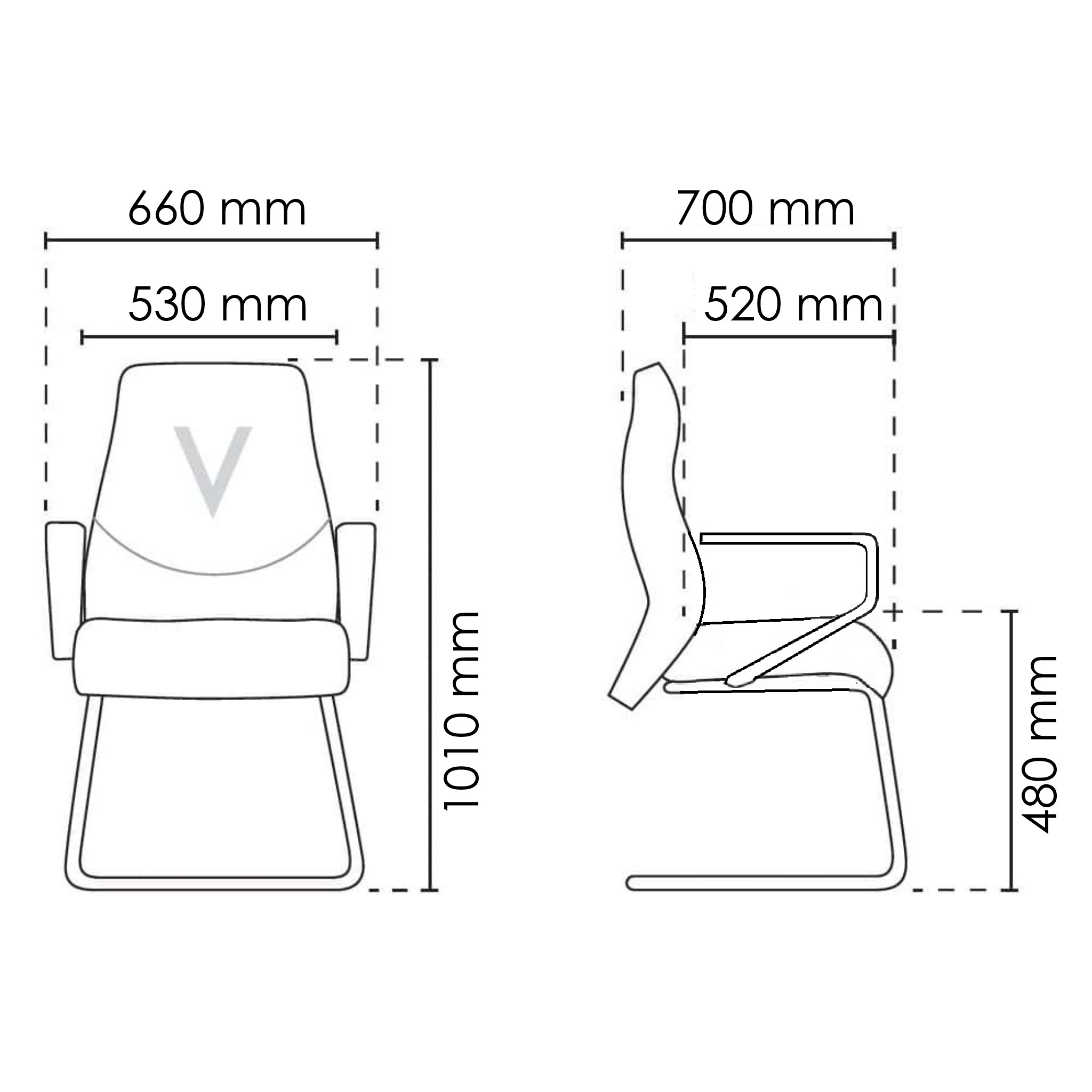 Hexa Office Conference Lowback Chair OFMEVT51574 - Image 4