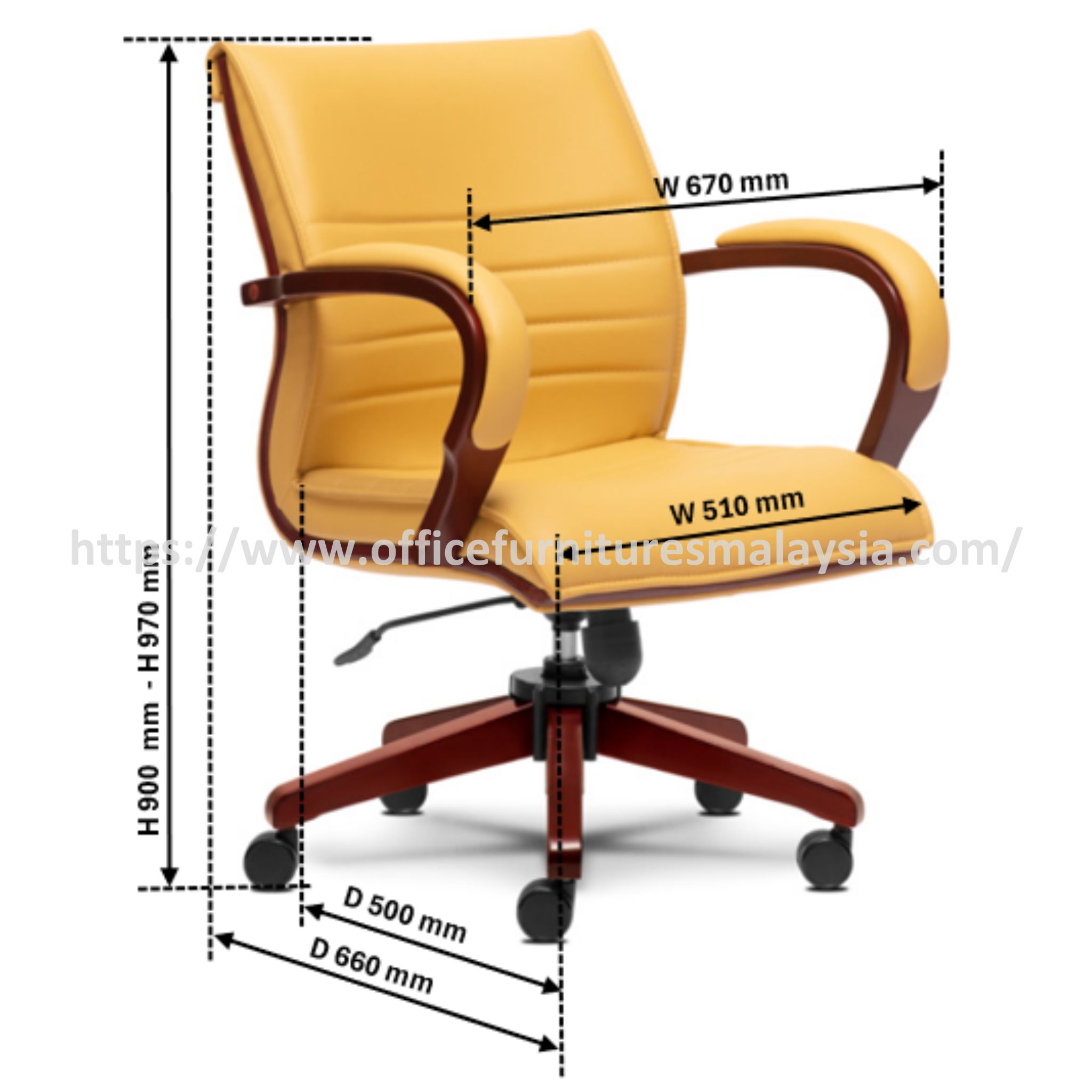 Executive Lowback Chair Wooden Line OFMEVT52103 - Image 3