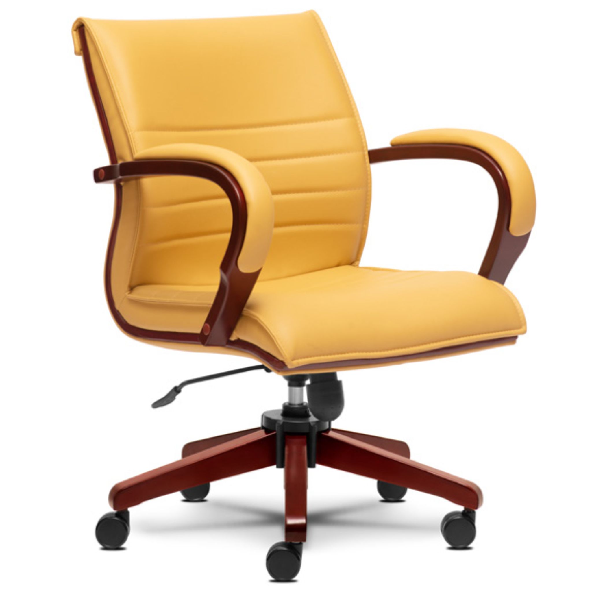 Luxurious Yellowish Wooden Presidential Office Chair Ipoh Selangor SUngai Besi
