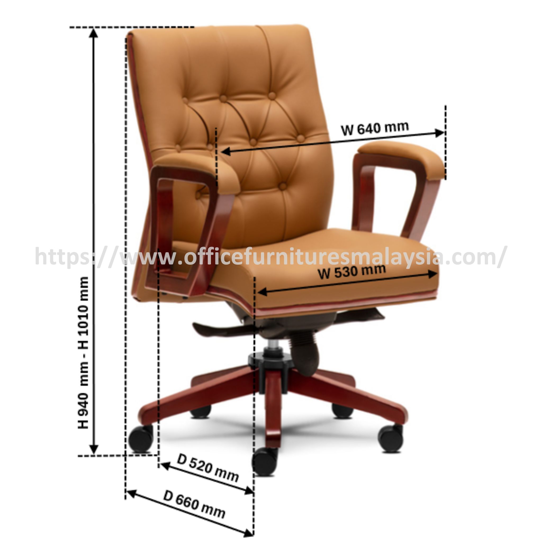 Manager Classic Wooden Lowback Chair OFMEVT52063 - Image 3