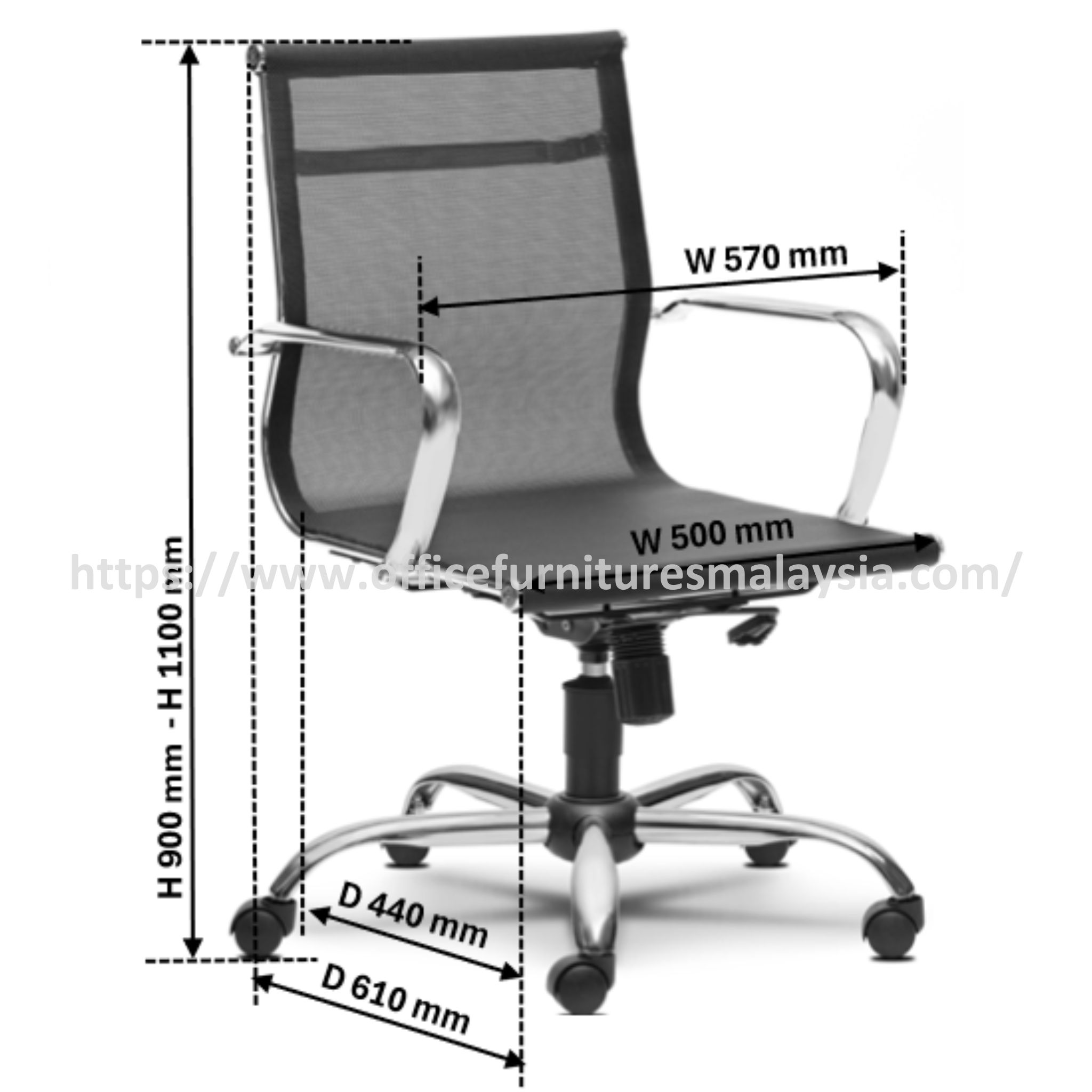 Sensible Modernist Lowback Mesh Office Chair OFMEVT51793 - Image 3