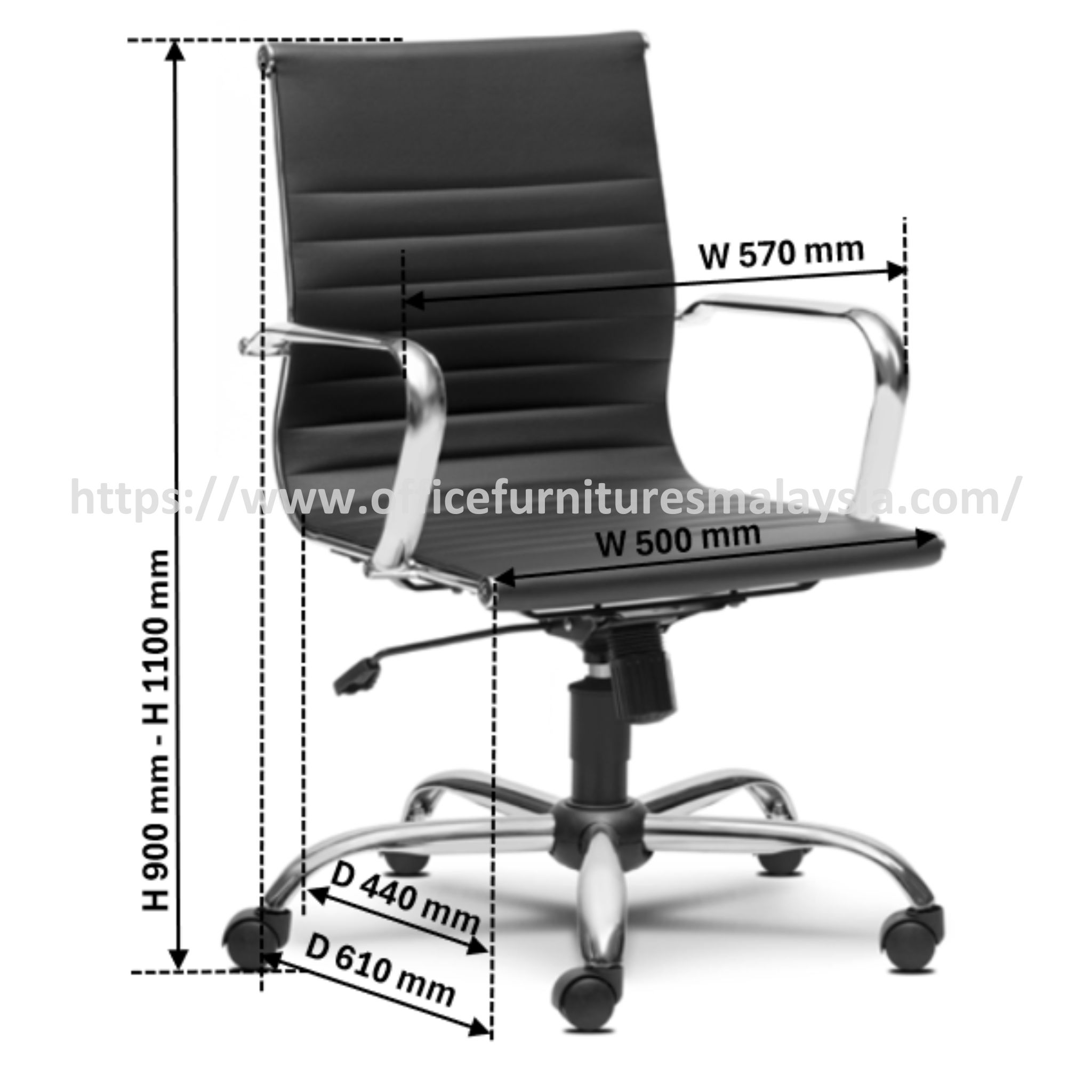 Sensible Modernist Lowback Office Chair OFMEVT51783 - Image 3
