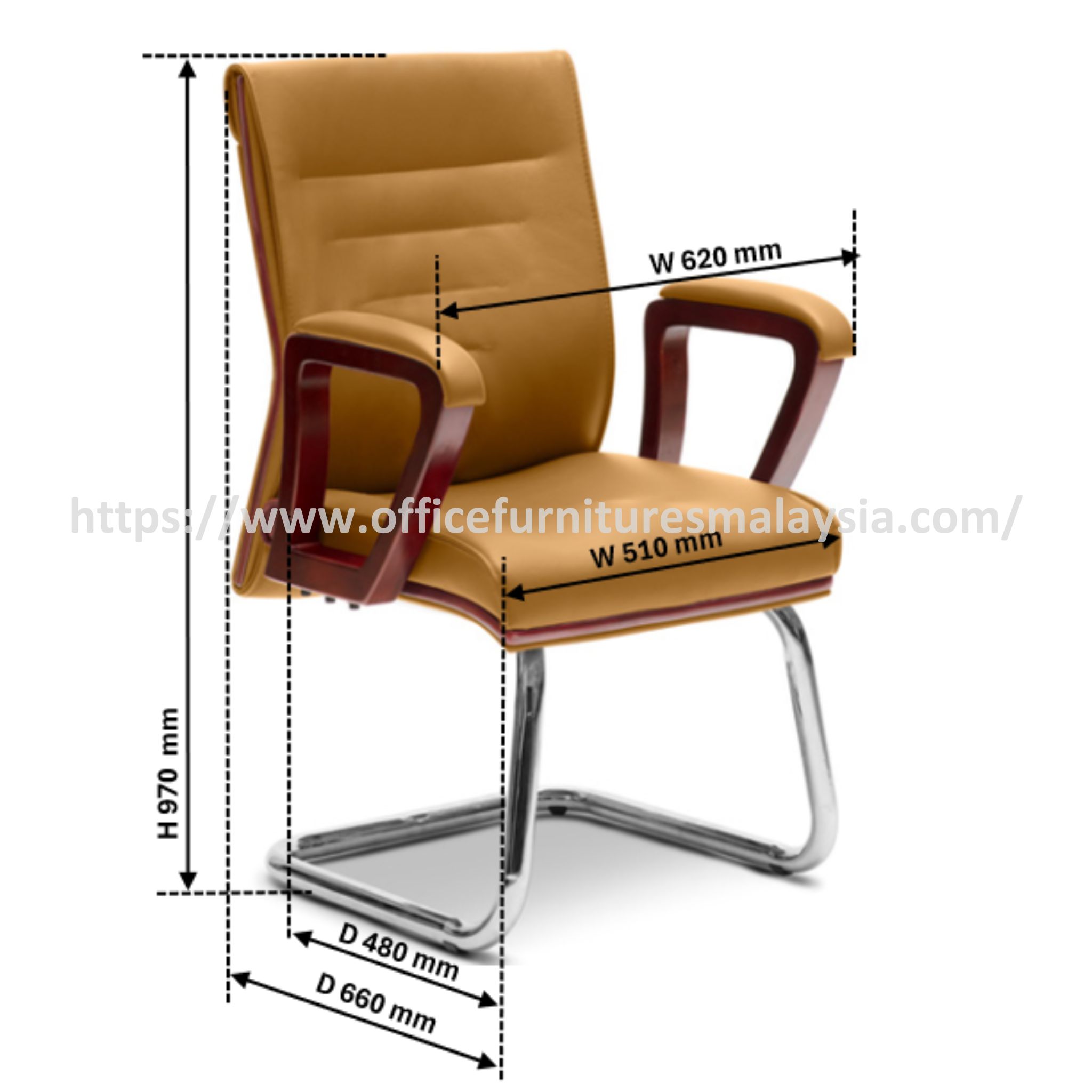 Simple Visitor Line Wooden Chair OFMEVT52054 - Image 3