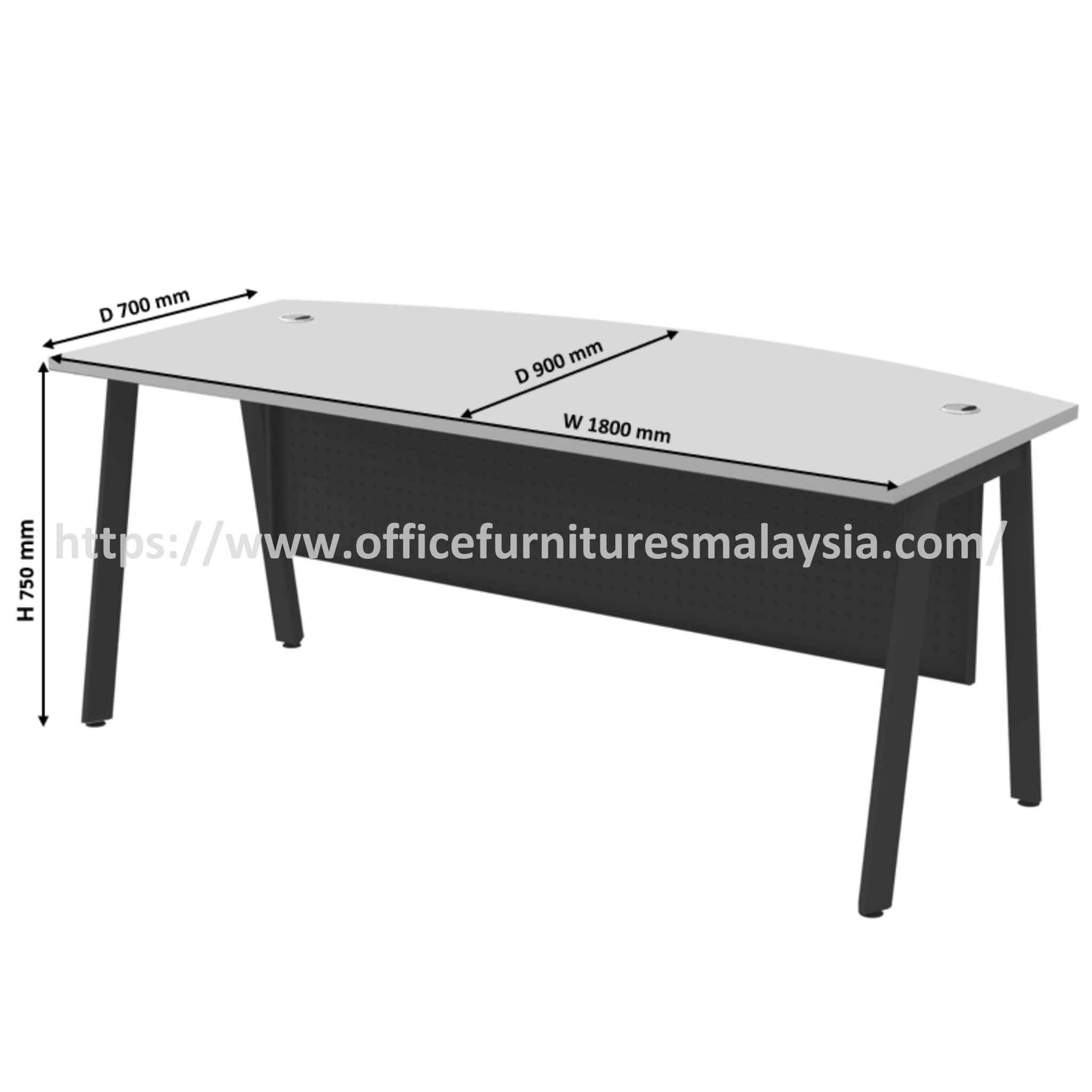 6ft Swish Grey D-Shape Executive Table OFASMB180AG - Image 3