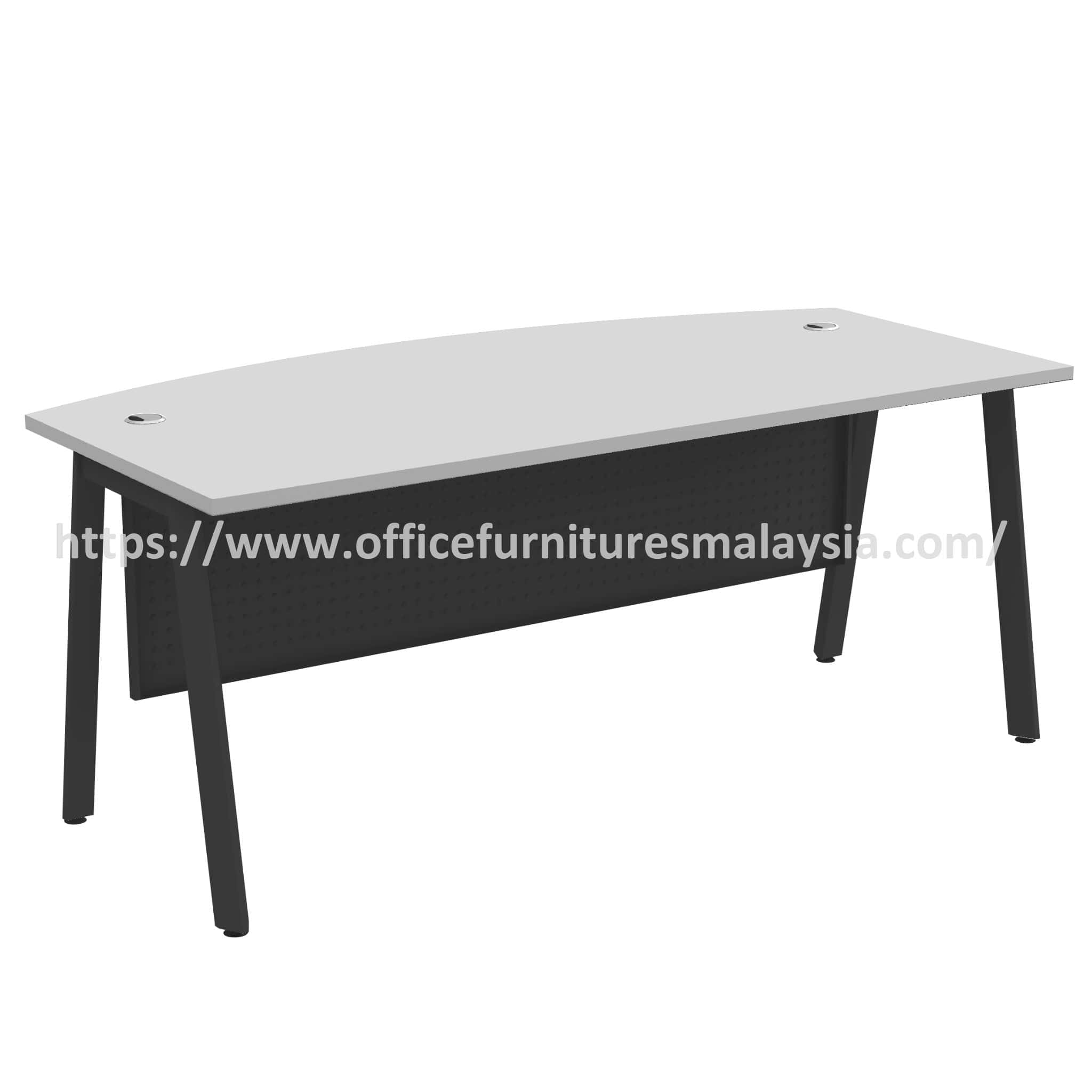 6ft Swish Grey D-Shape Executive Table Sepang Juru Taiping