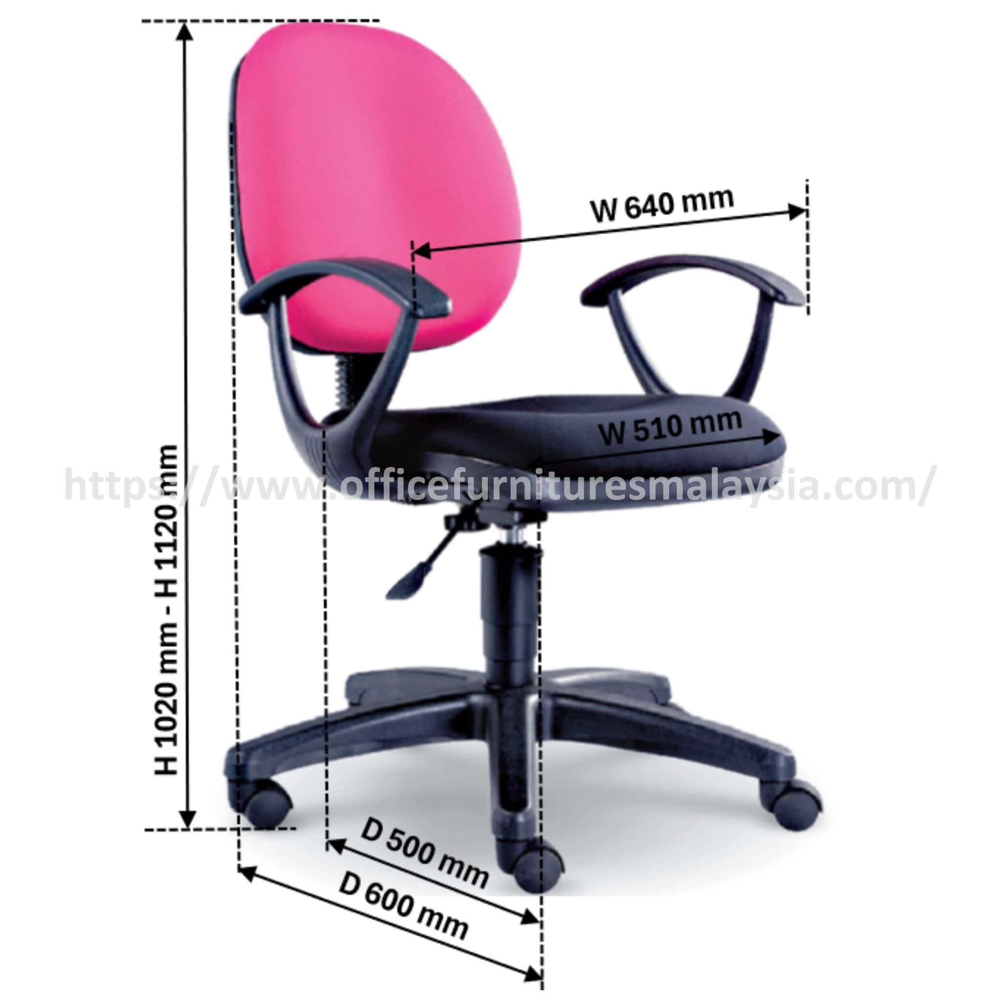 Fashionably Pinkish Lowback Modern Office Chair E Johor Kuantan Kulim