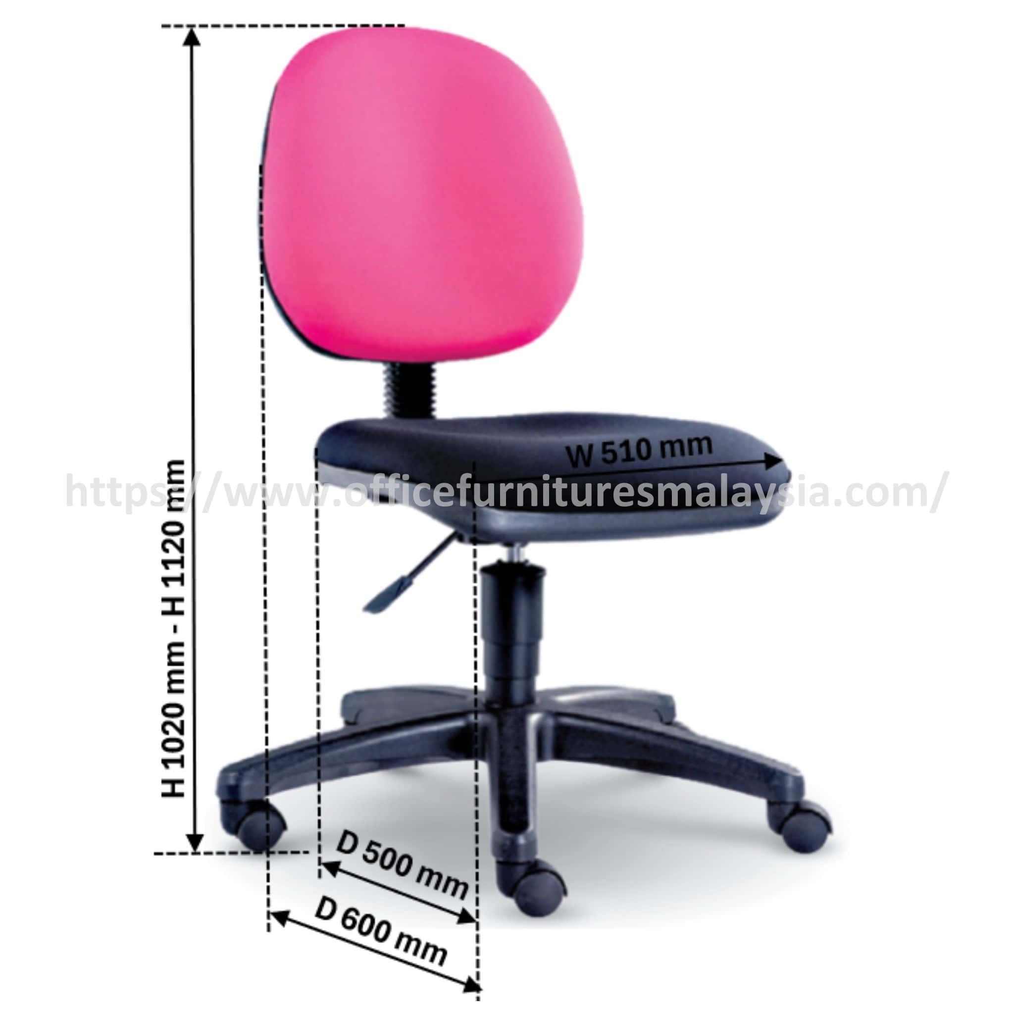 Fashionably Pinkish Lowback Modern Office Chair F Ipoh Perlis Kedah