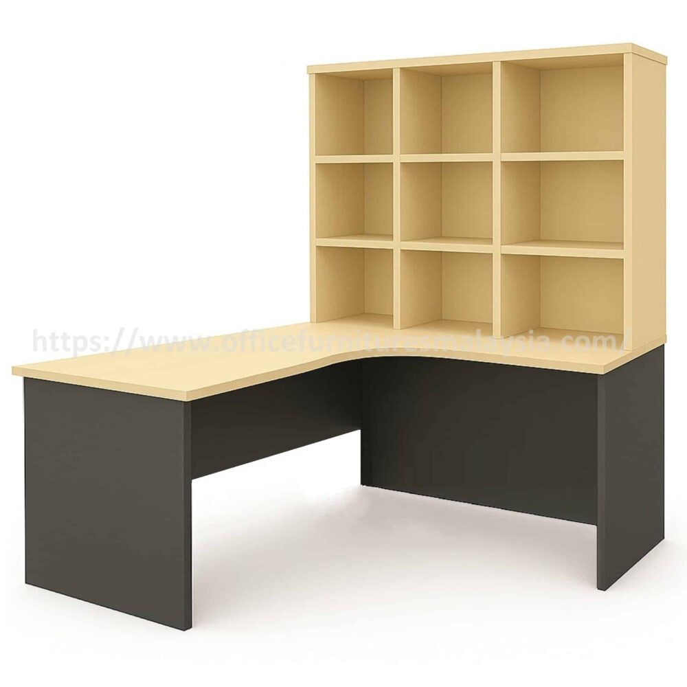 6 ft x 5 ft L Shape Table With Fixed 9 Open Shelf OFSRZ1815 | Office ...