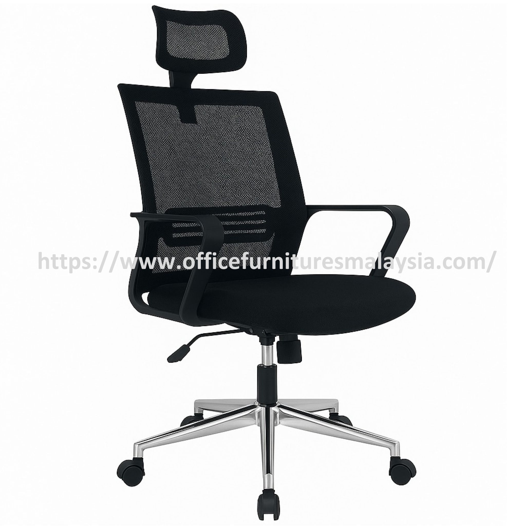 Office HighBack Mesh Chair R Aluminum Leg Taman Seputeh OUG Bukit Antarabangsa