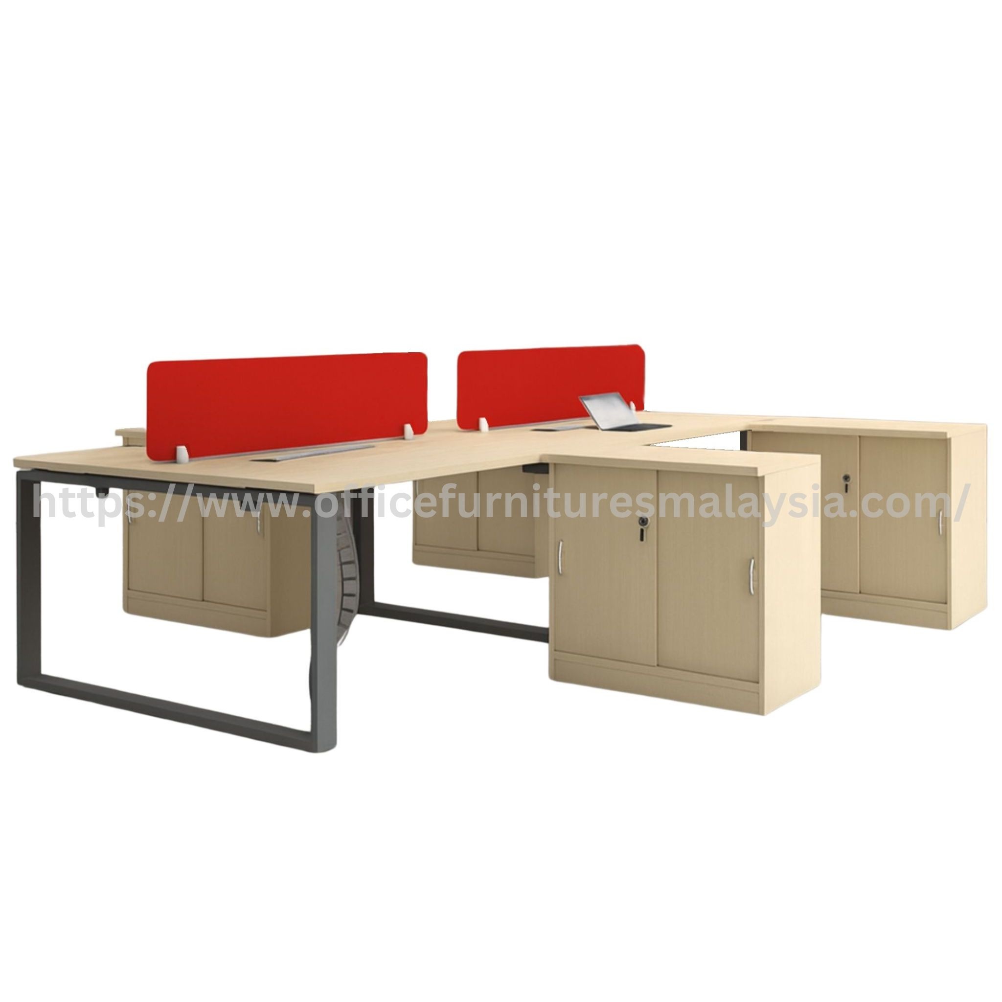 4 ft Flexedge Rectangular Workspace with Sliding Door Cabinet Sepang Pendang Segamat