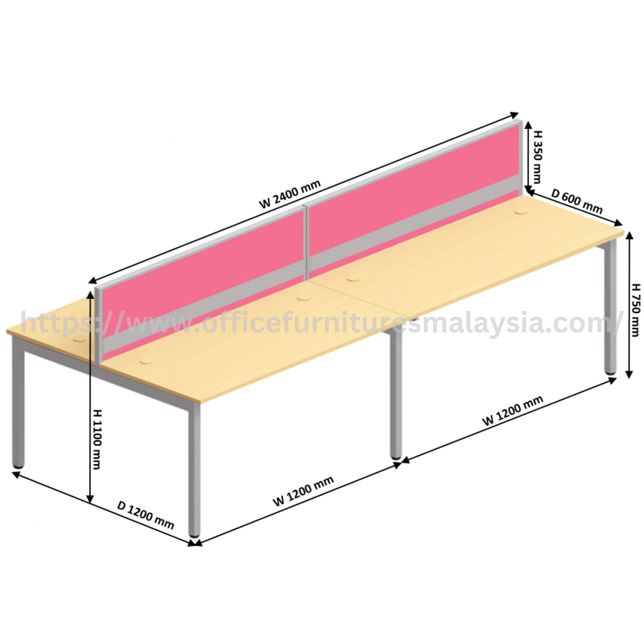 4 ft Optima 4 Seater Workspace Dengkil Kuantan Kuantan