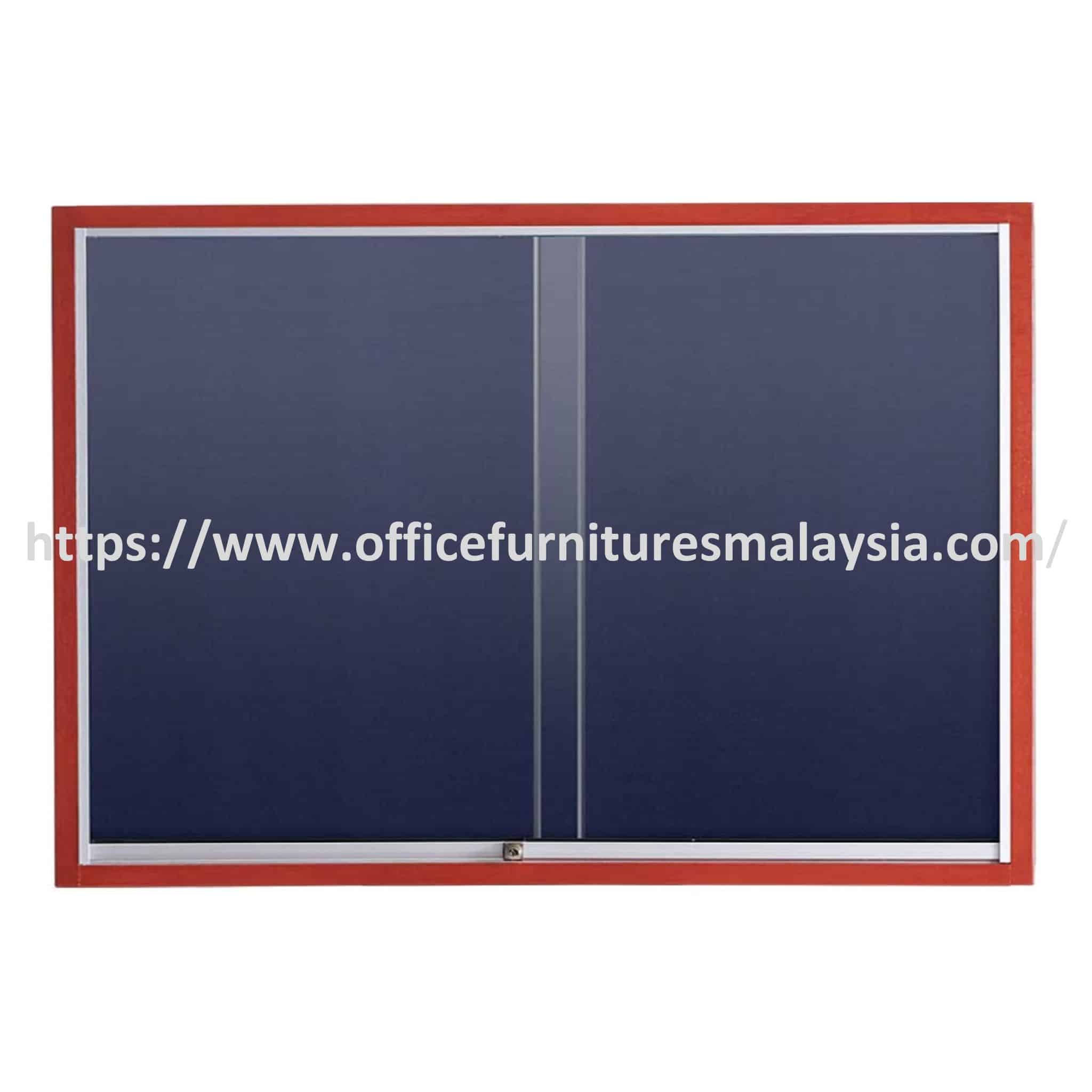 4 ft x 12 ft Sliding Glass Door With Notice Velvet Board Wooden Frame Melaka