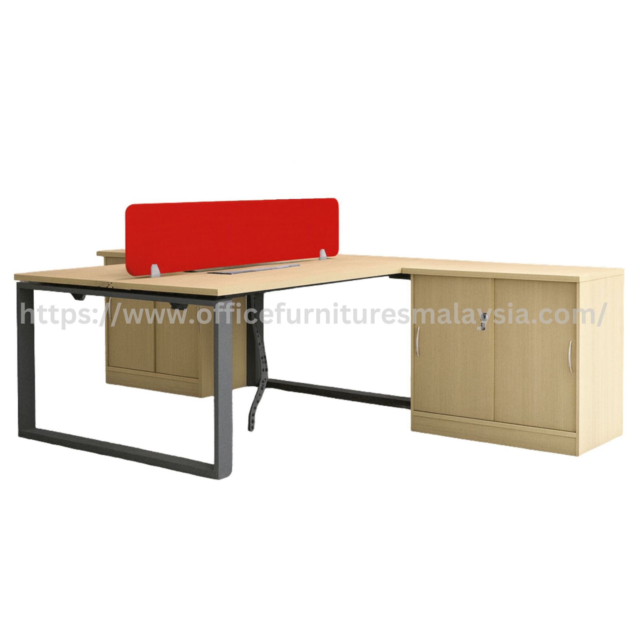 5 ft Flexy 2 Seater Workspace with Sliding Door Cabinet Selayang Taiping Selayang
