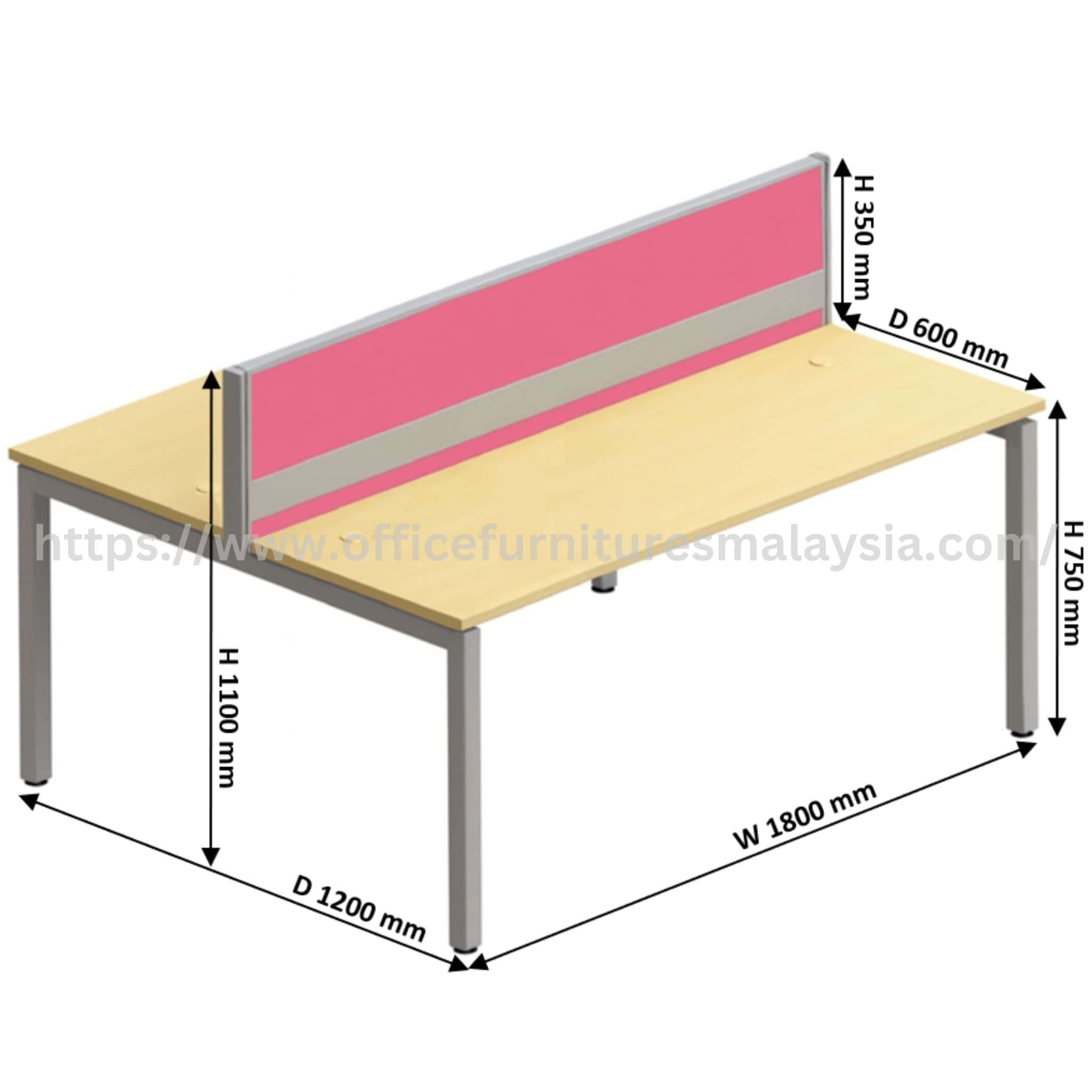 6 ft Optima 2 Seater Workspace Selayang Dengkil Perlis