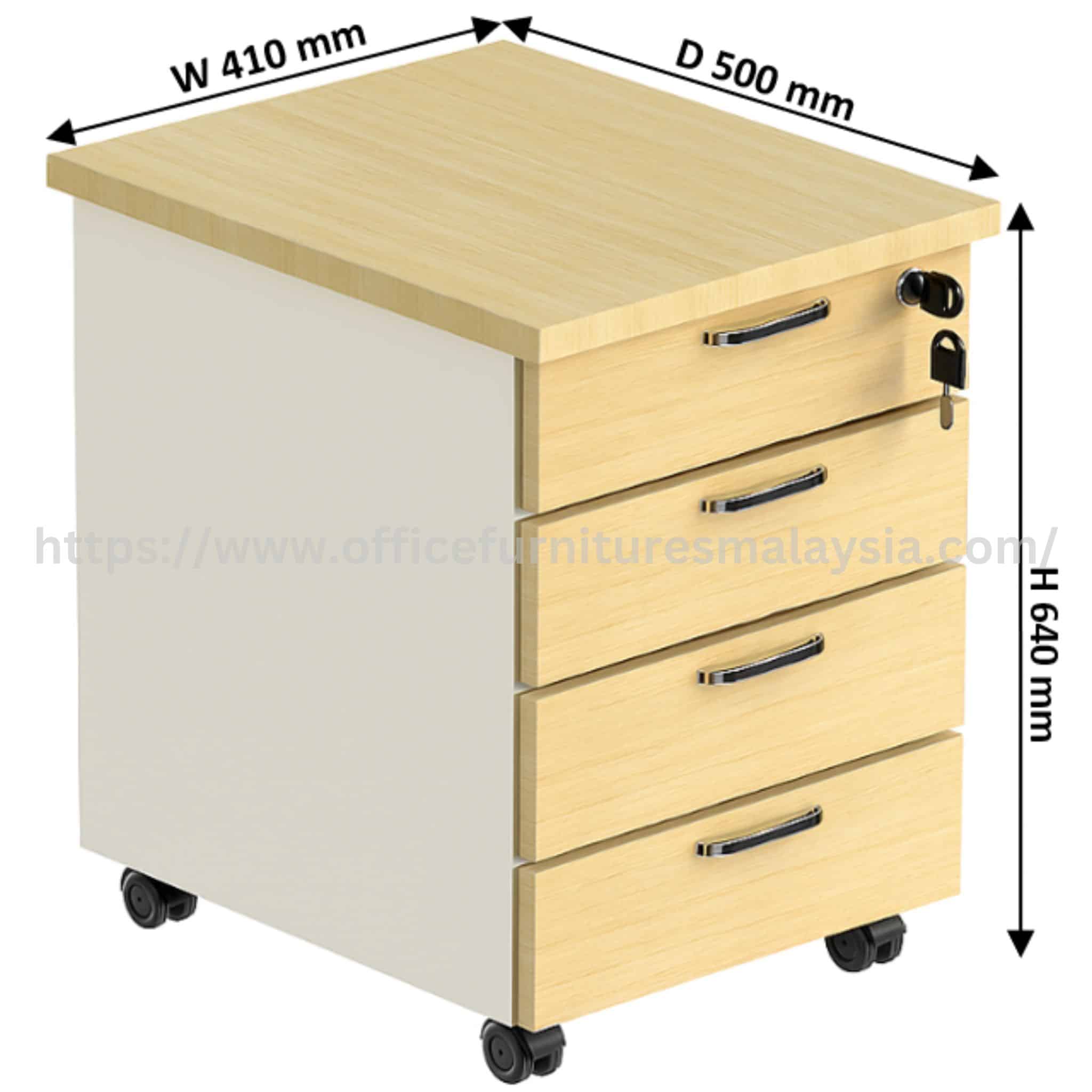 Nixen Stylish Mobile Pedestal 4 Drawer Dengkil Nilai Ampang