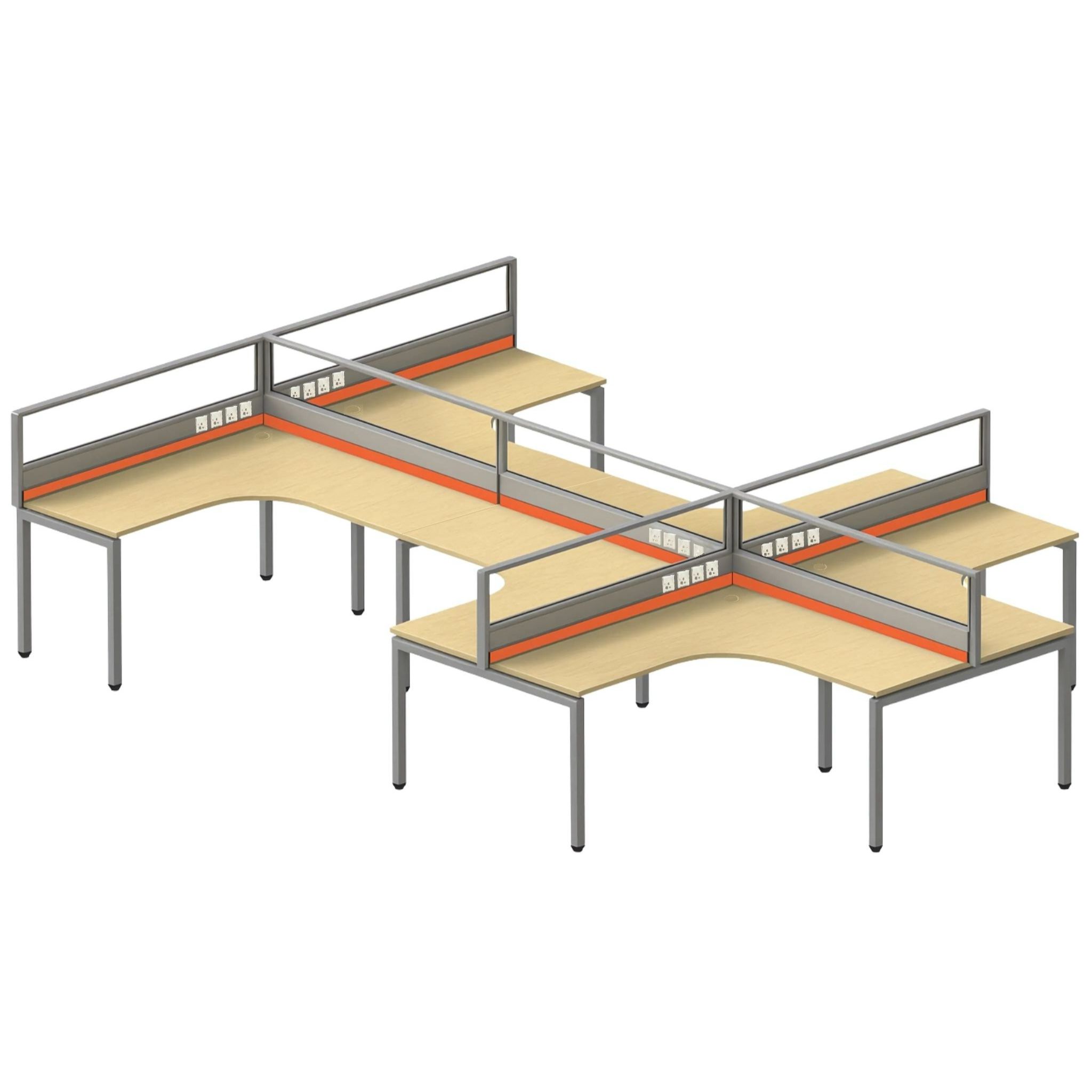 5 ft x 5 ft Mavis 6 Seater Workstation Taiping Ipoh Gopeng