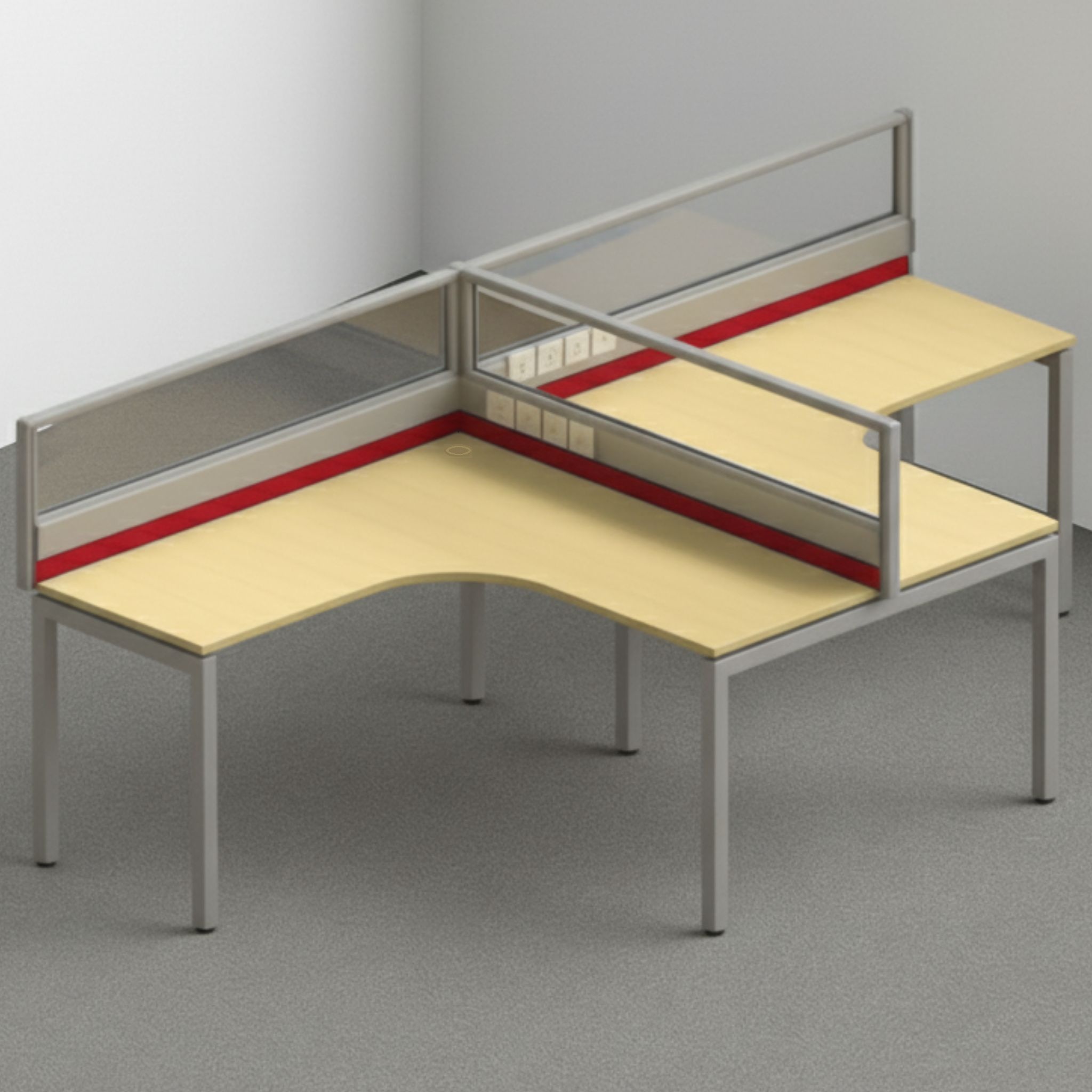 6 ft x 5 ft Mavis 2 Seater Workstation OFFXW1815-2 | Office Furnitures ...