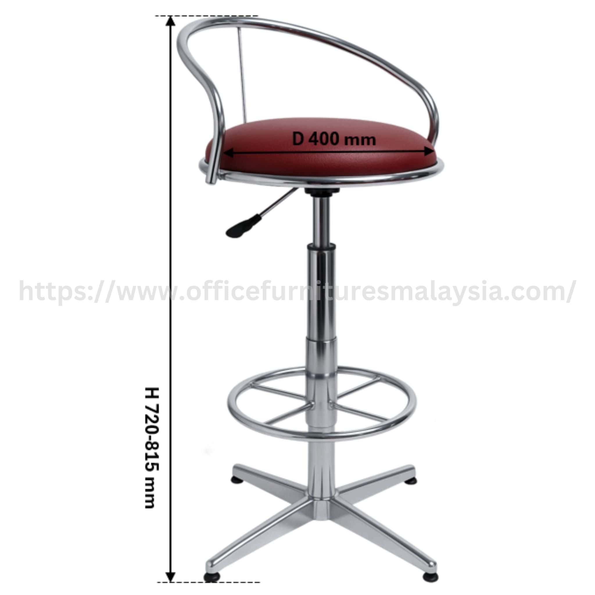 Modo Gaslift Chrome Bar Stool with Backrest Sri Petaling Kelana Jaya Melaka