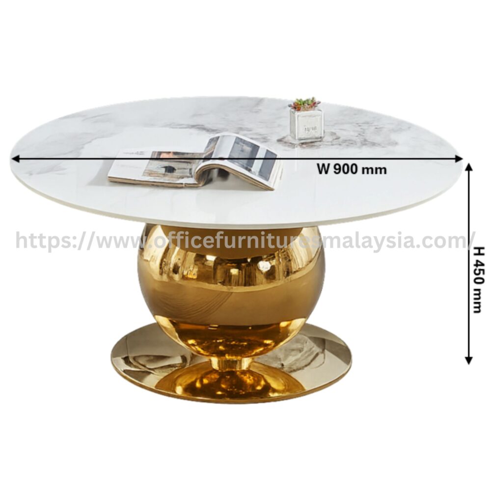 3 ft Orabella White Marble Coffee Table OF2EK437283 | Office Furnitures