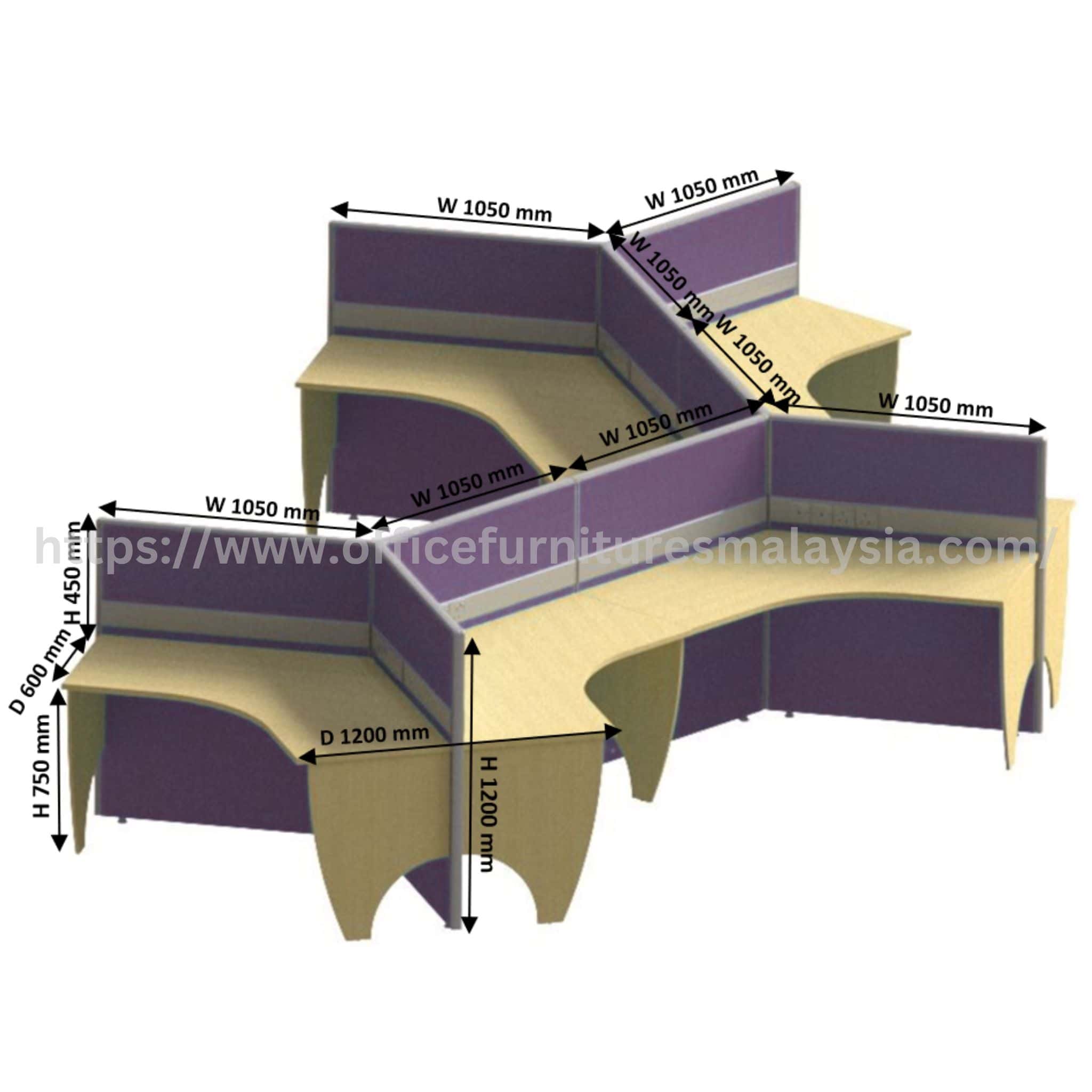 3.5ft x 3.5ft Trimax Mega Workspace 9 Seater Taiping Gopeng Gurun