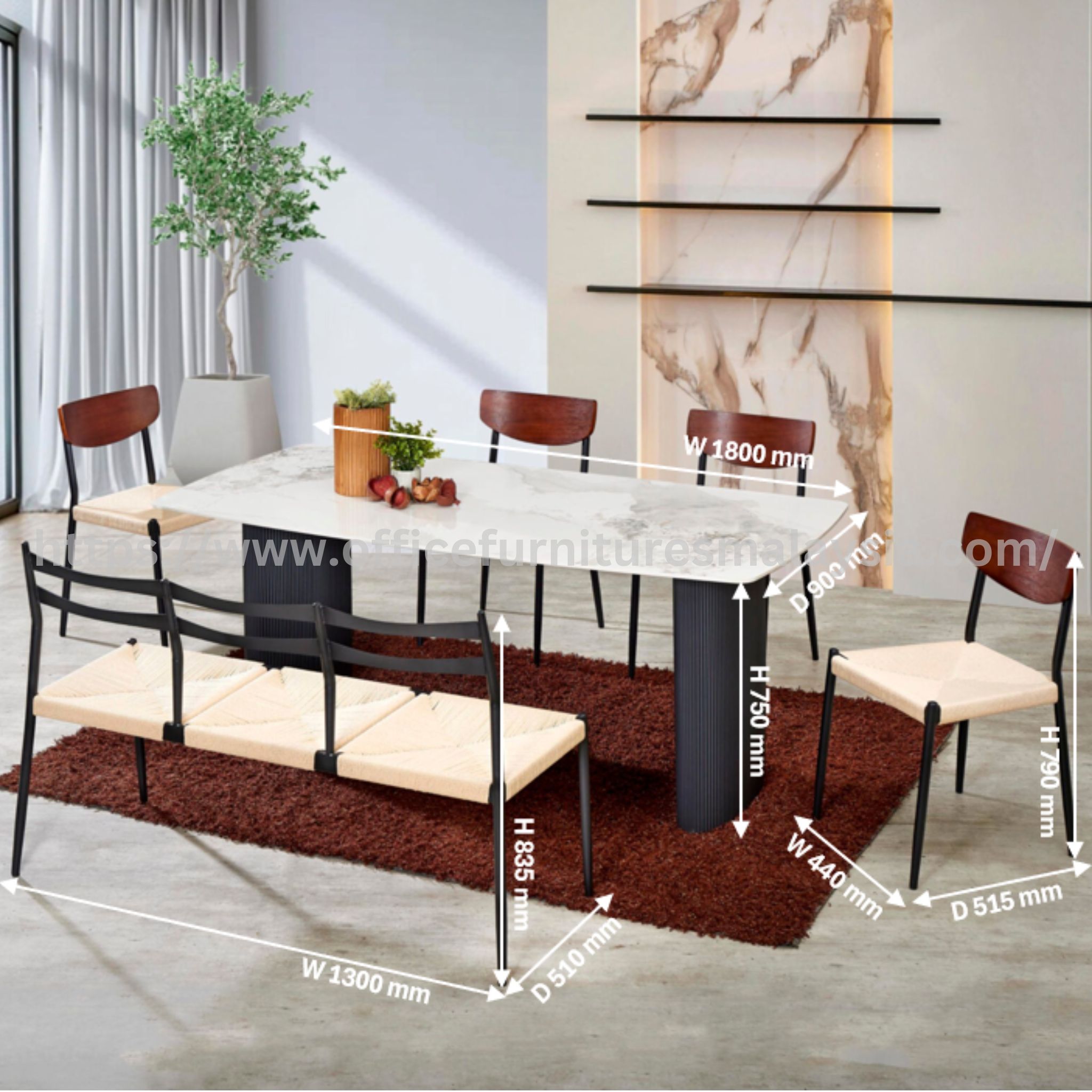 6 ft Vintage Dining Set Saujana Banting Sri petaling
