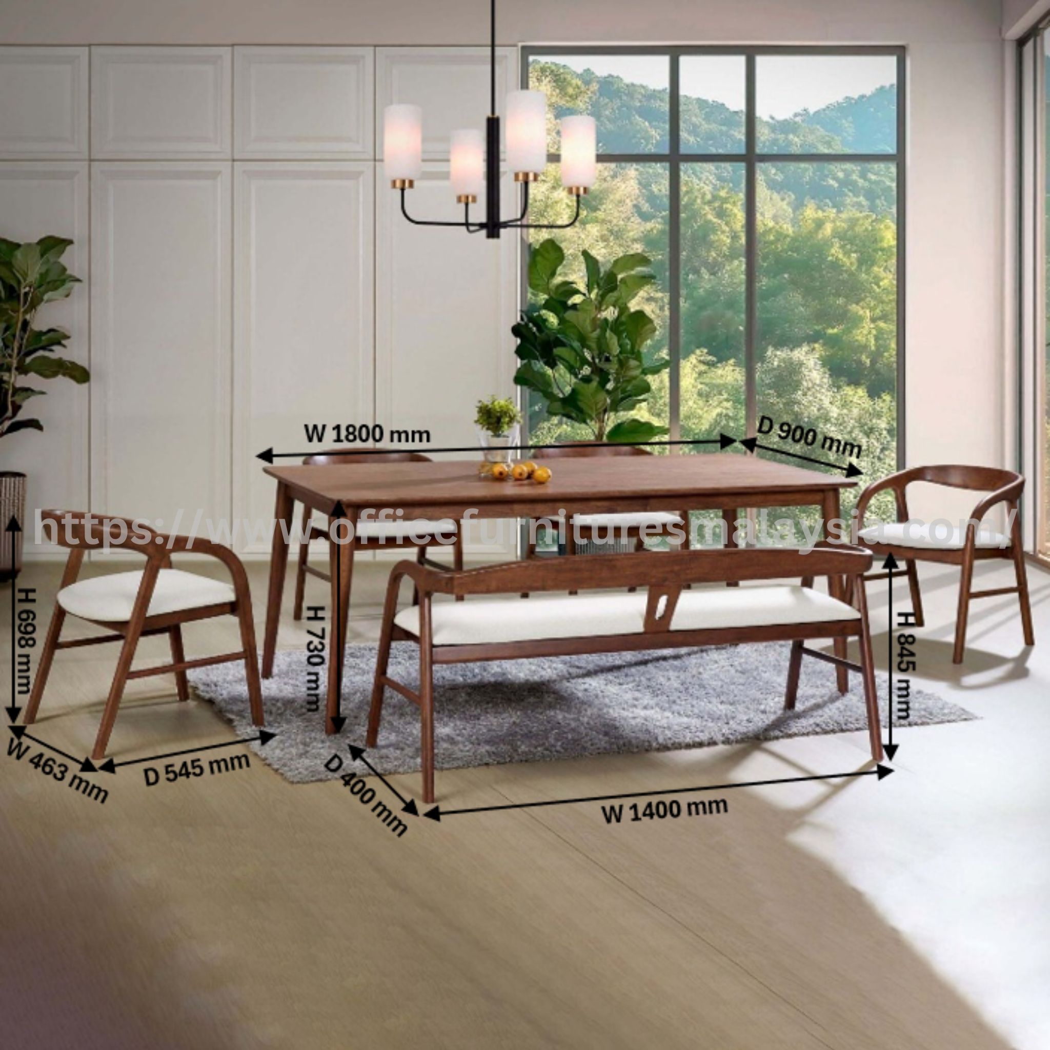 Estella Wood Dining Set Ara Damansara Glenmarie Puchong