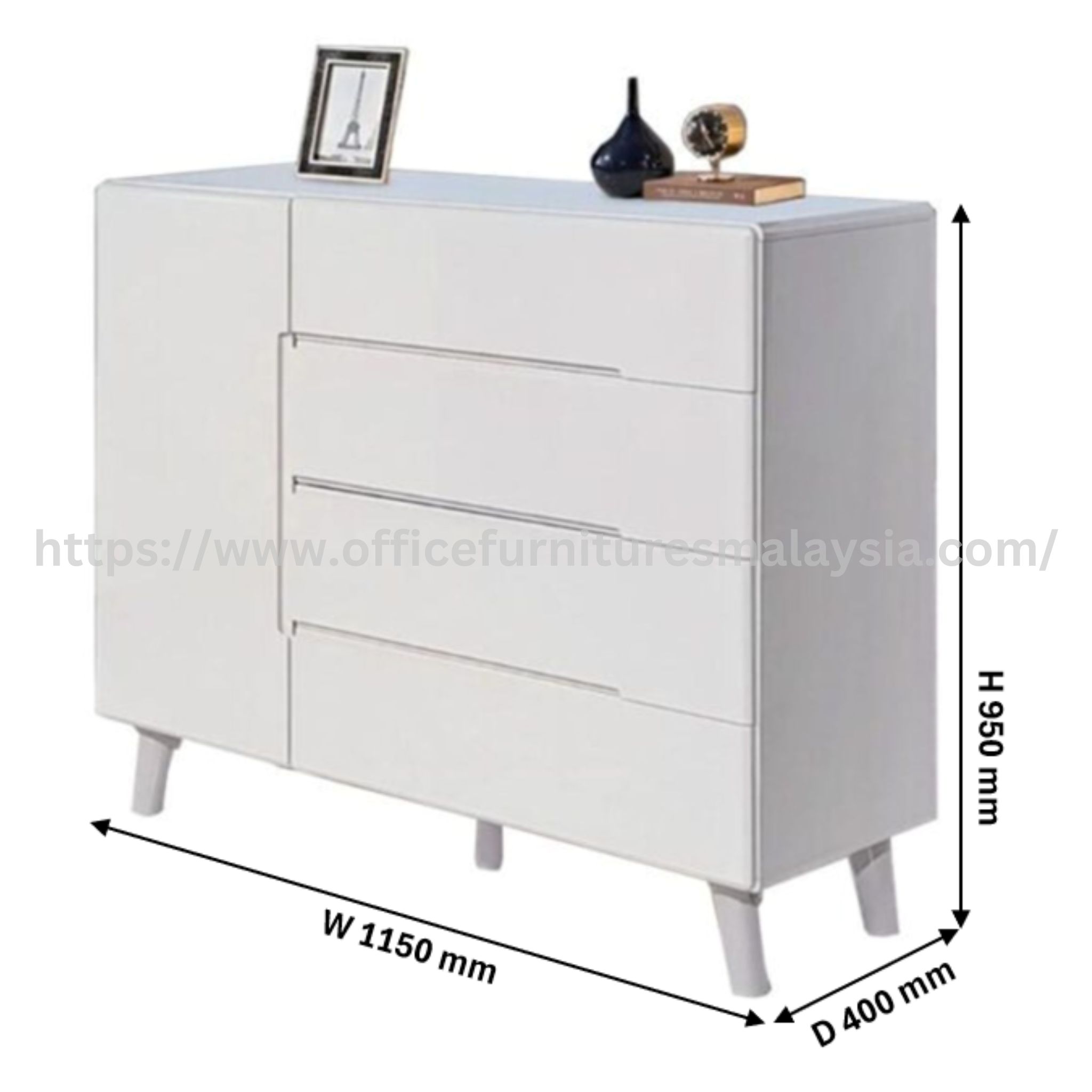 3.8ft Whitey Console Cabinet Taman Muda Bandar Utama Dengkil