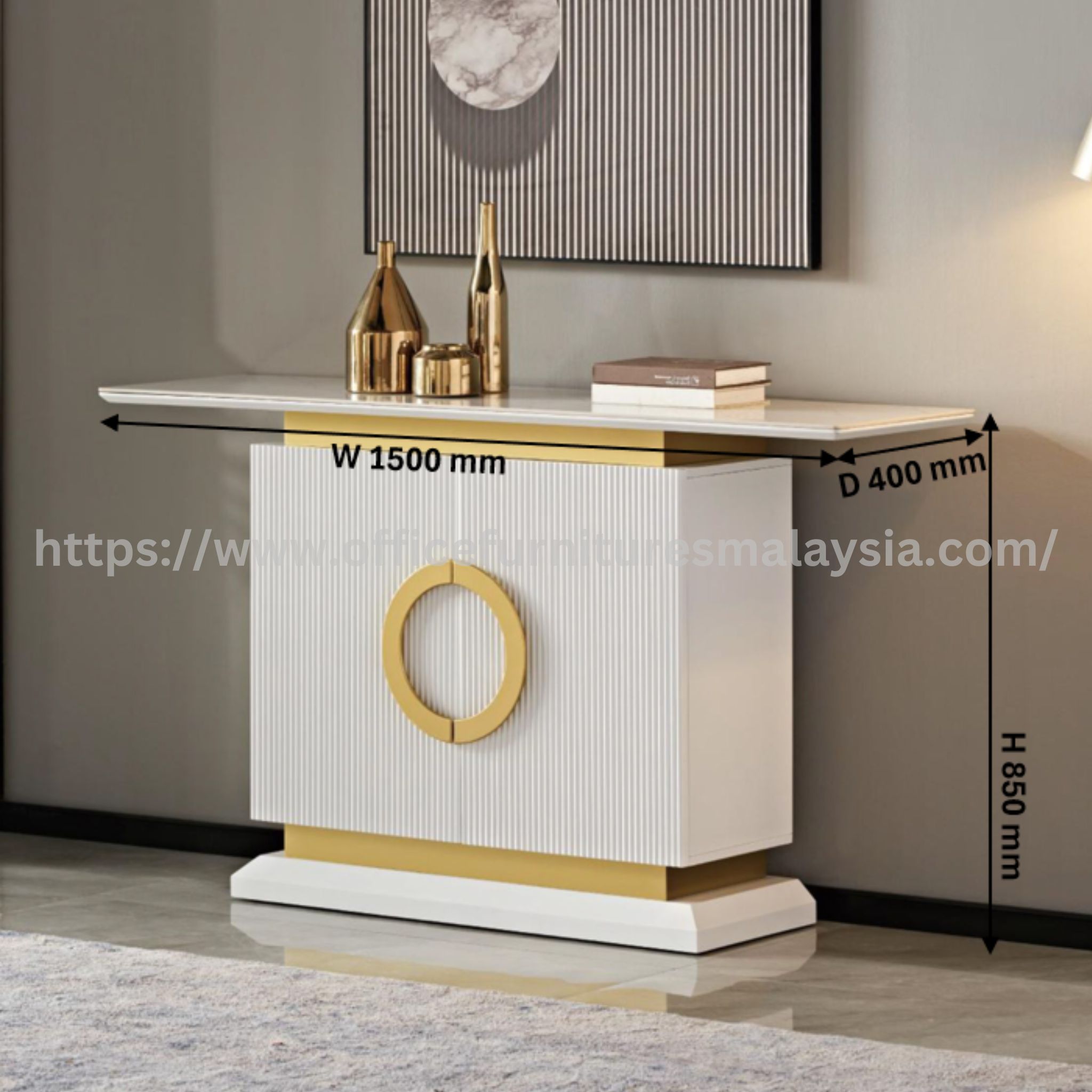 5 ft Hugo White Console Cabinet Balakong Segambut Sri Hartamas