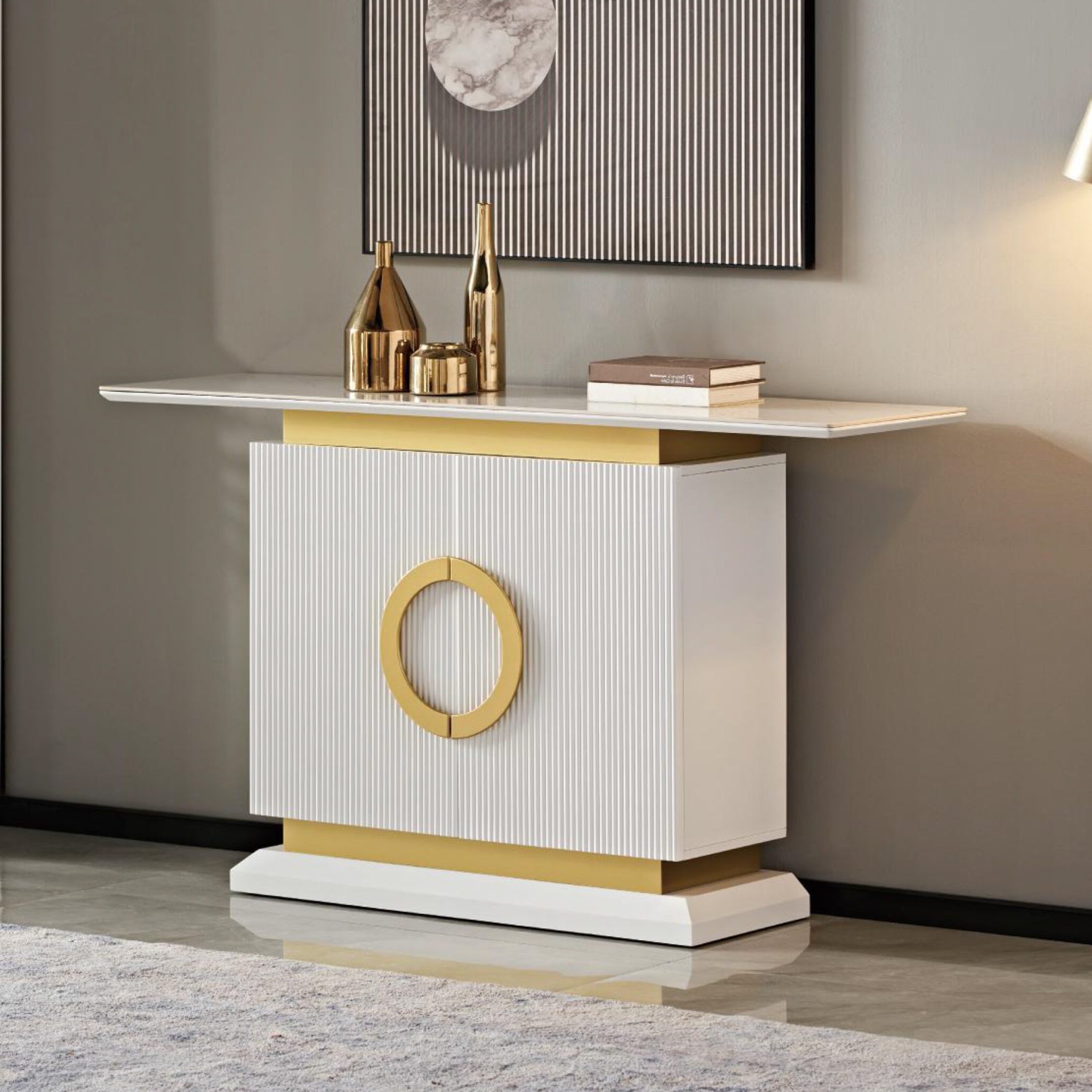 5 ft Hugo White Console Cabinet Puchong Sri Muda Taman Seputeh