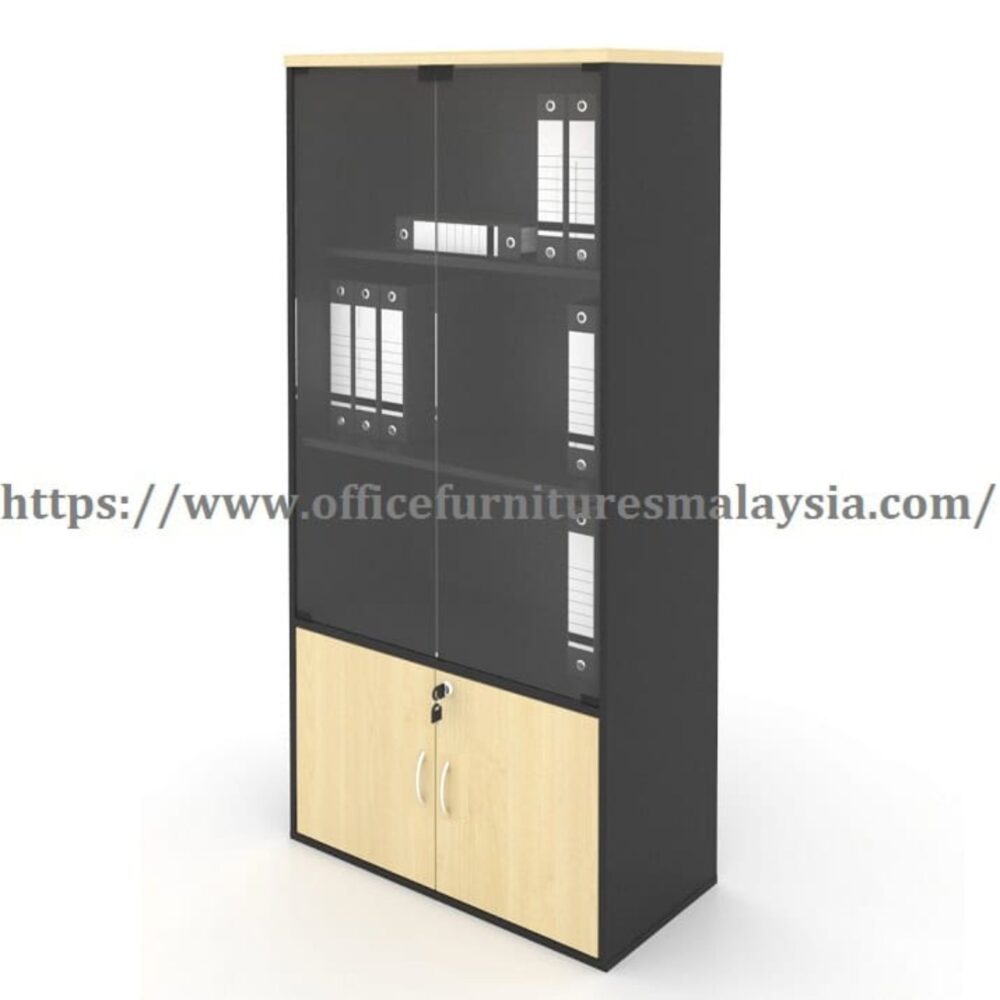 5.5ft Office Cabinet with Glass Doors bangi Bangsar Ipoh
