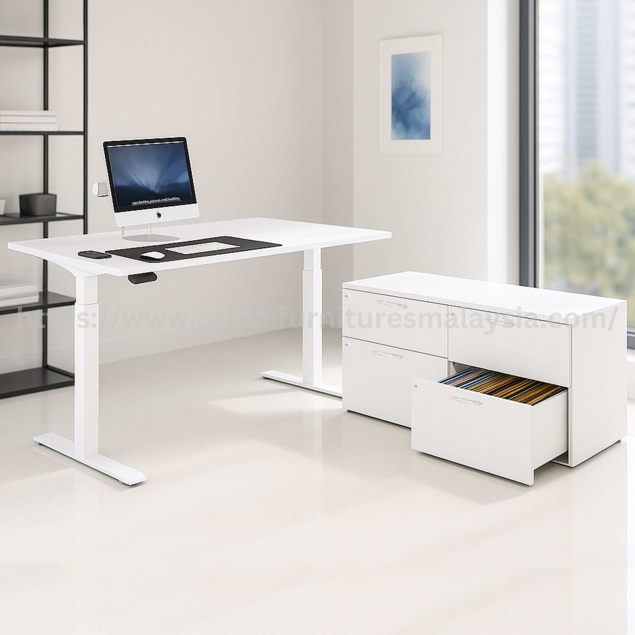 6 ft Nice Adjust Desk with Low Cabinet OFMRA38028 - Image 4