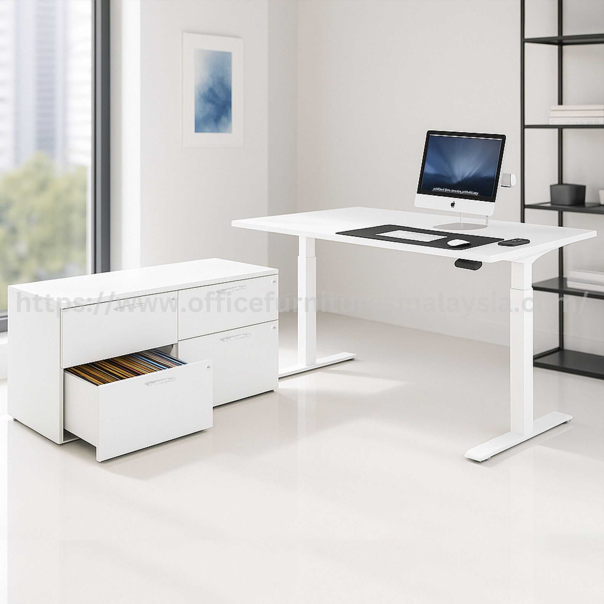 6 ft Nice Adjust Desk with Low Cabinet OFMRA38028 - Image 3